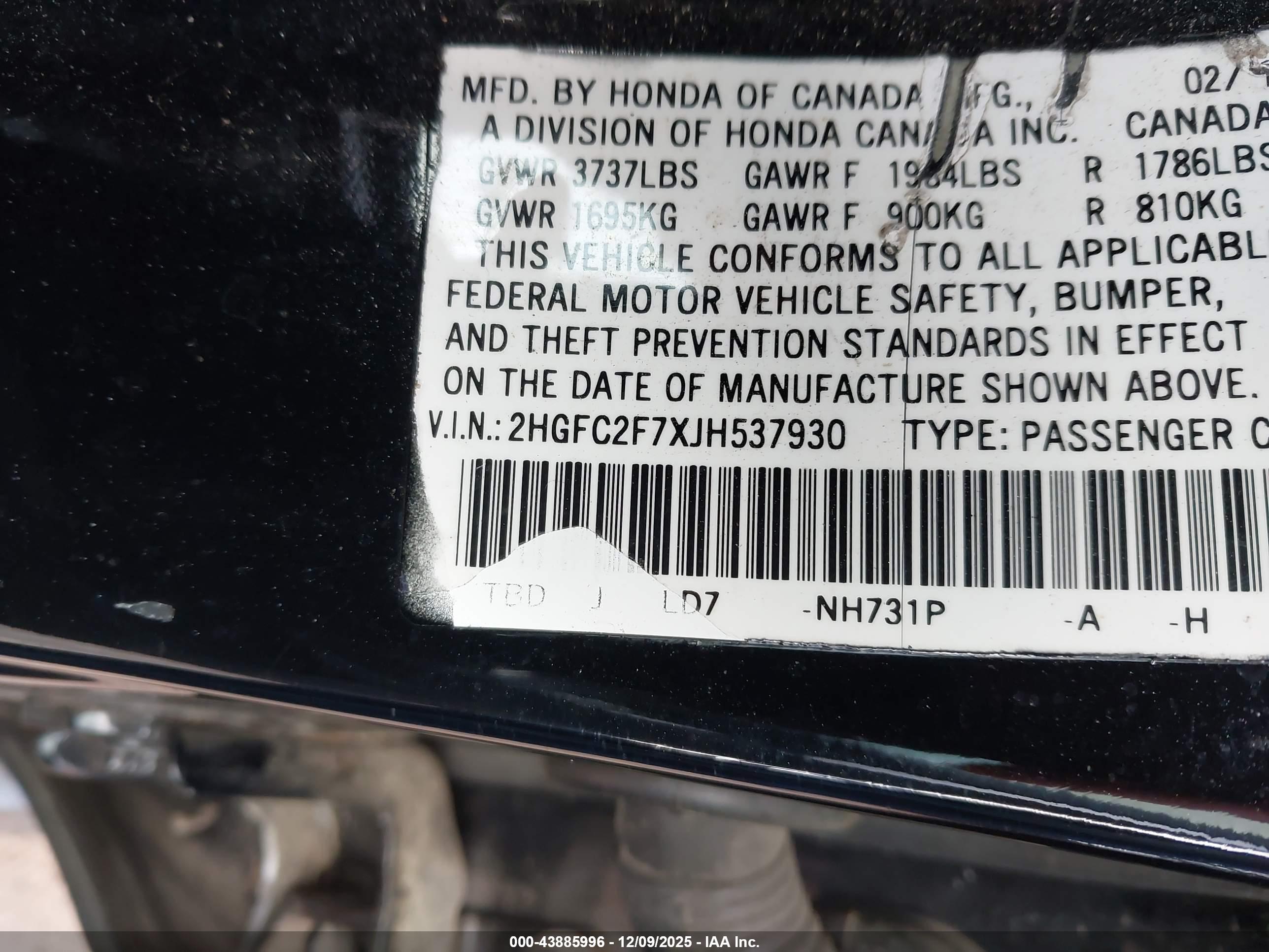 HONDA CIVIC image 9