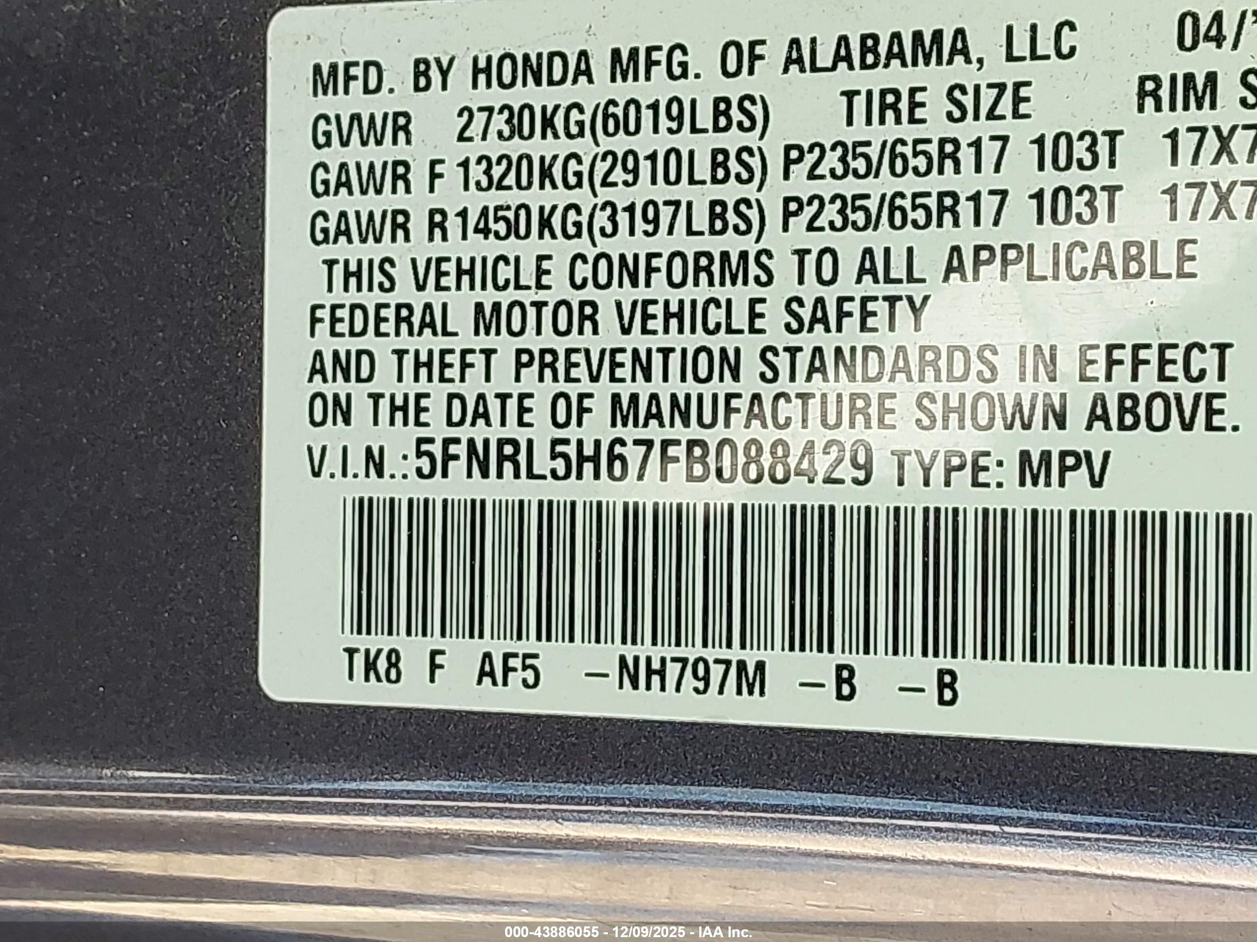 HONDA ODYSSEY image 9