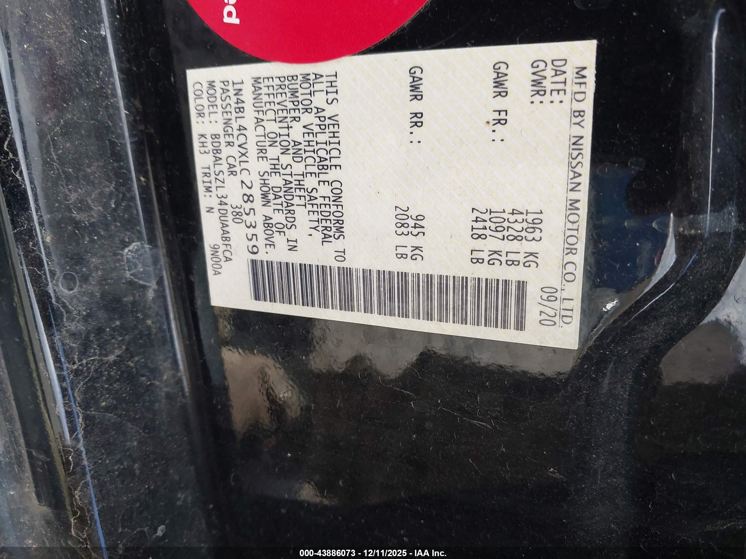 NISSAN ALTIMA image 9