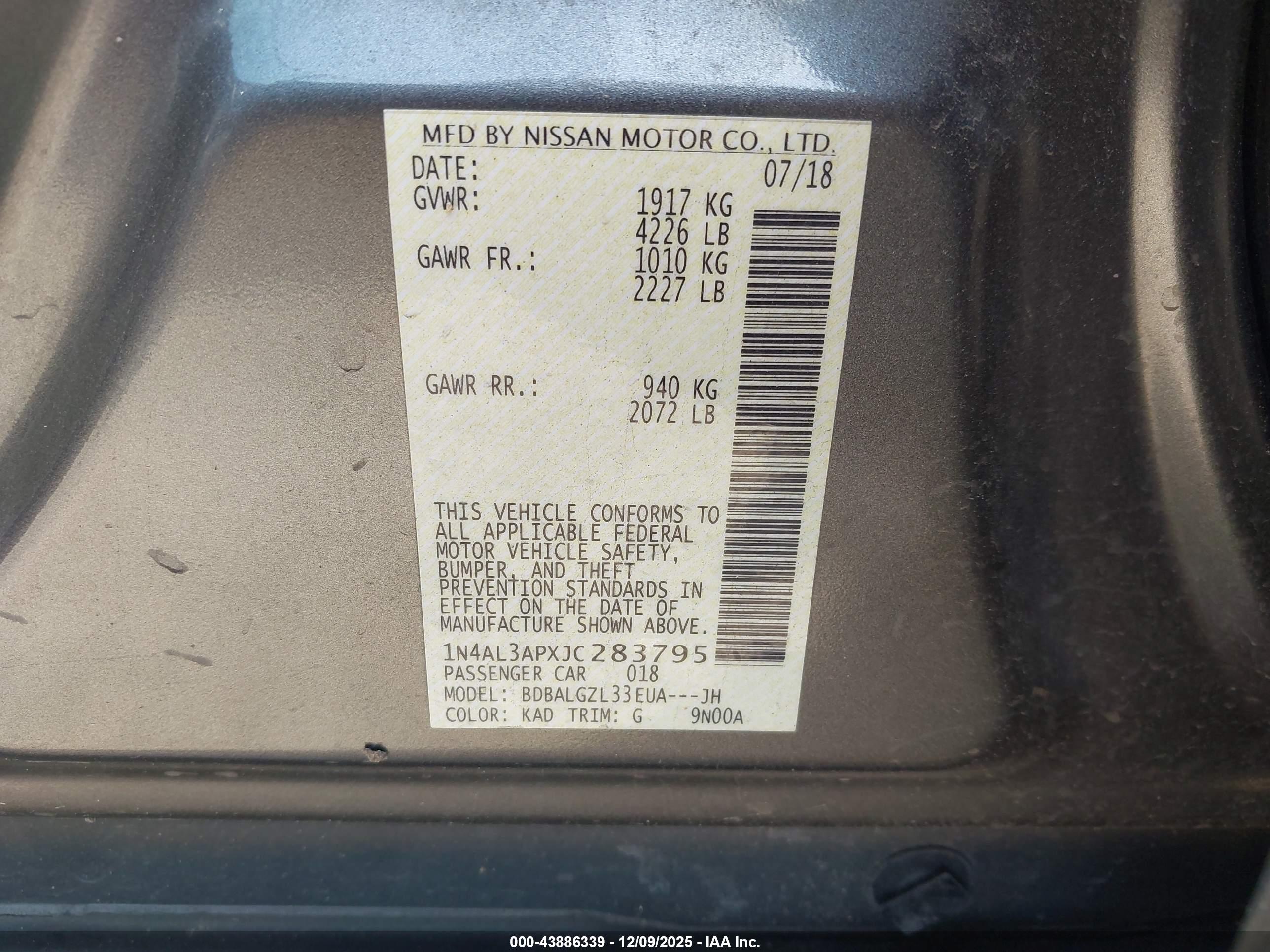 NISSAN ALTIMA image 9