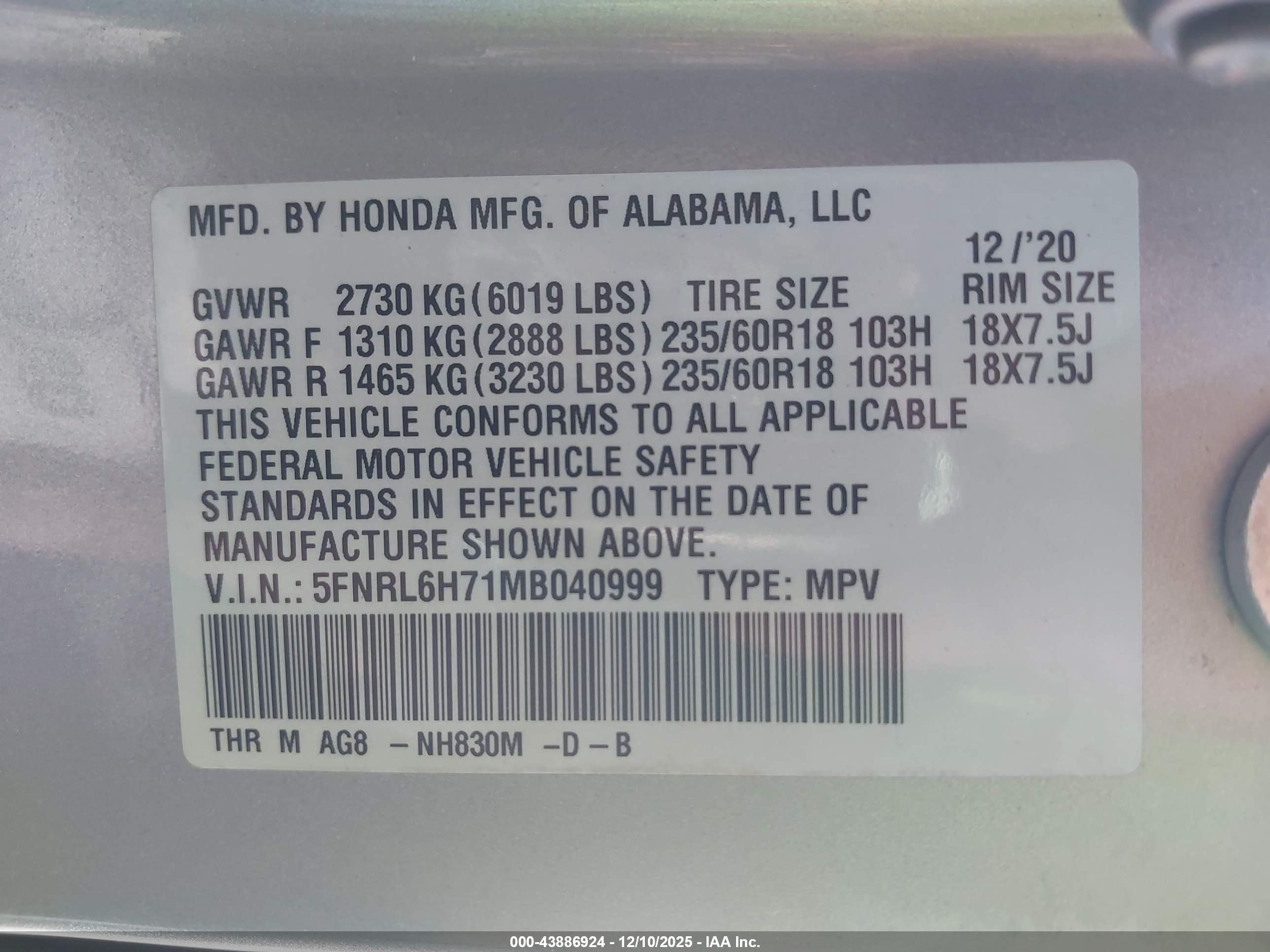 HONDA ODYSSEY image 9