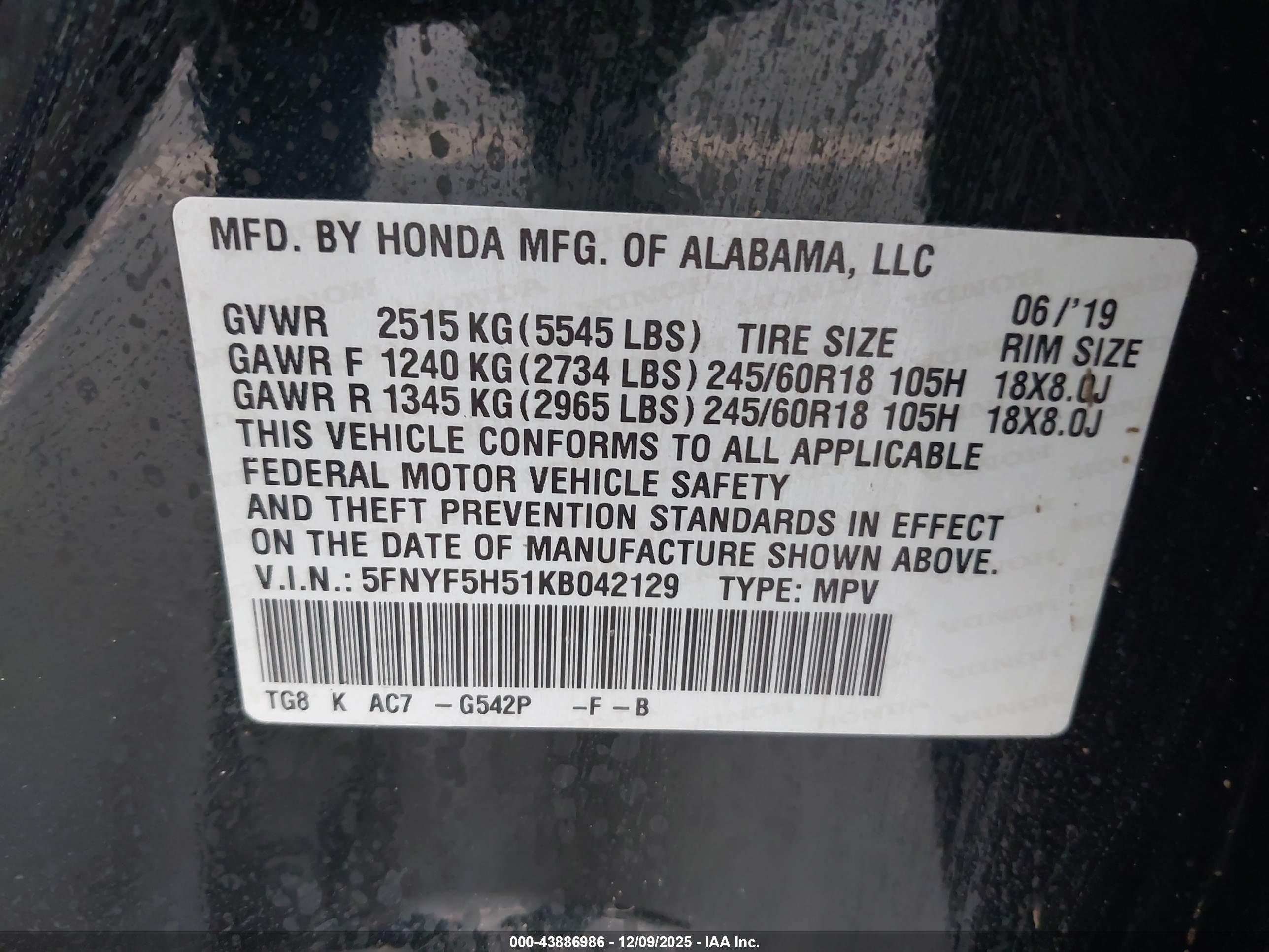 HONDA PILOT image 9