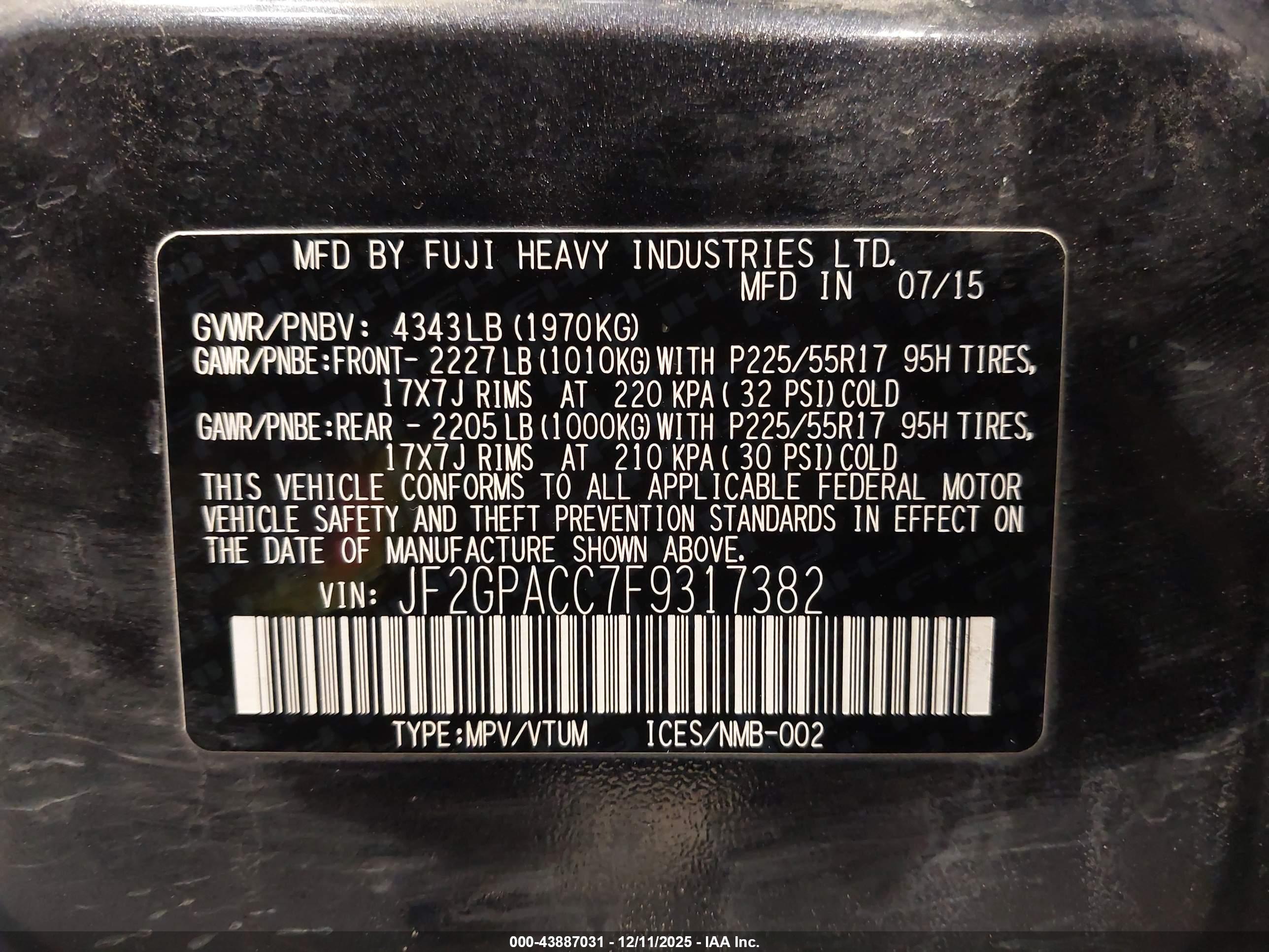 SUBARU XV image 9
