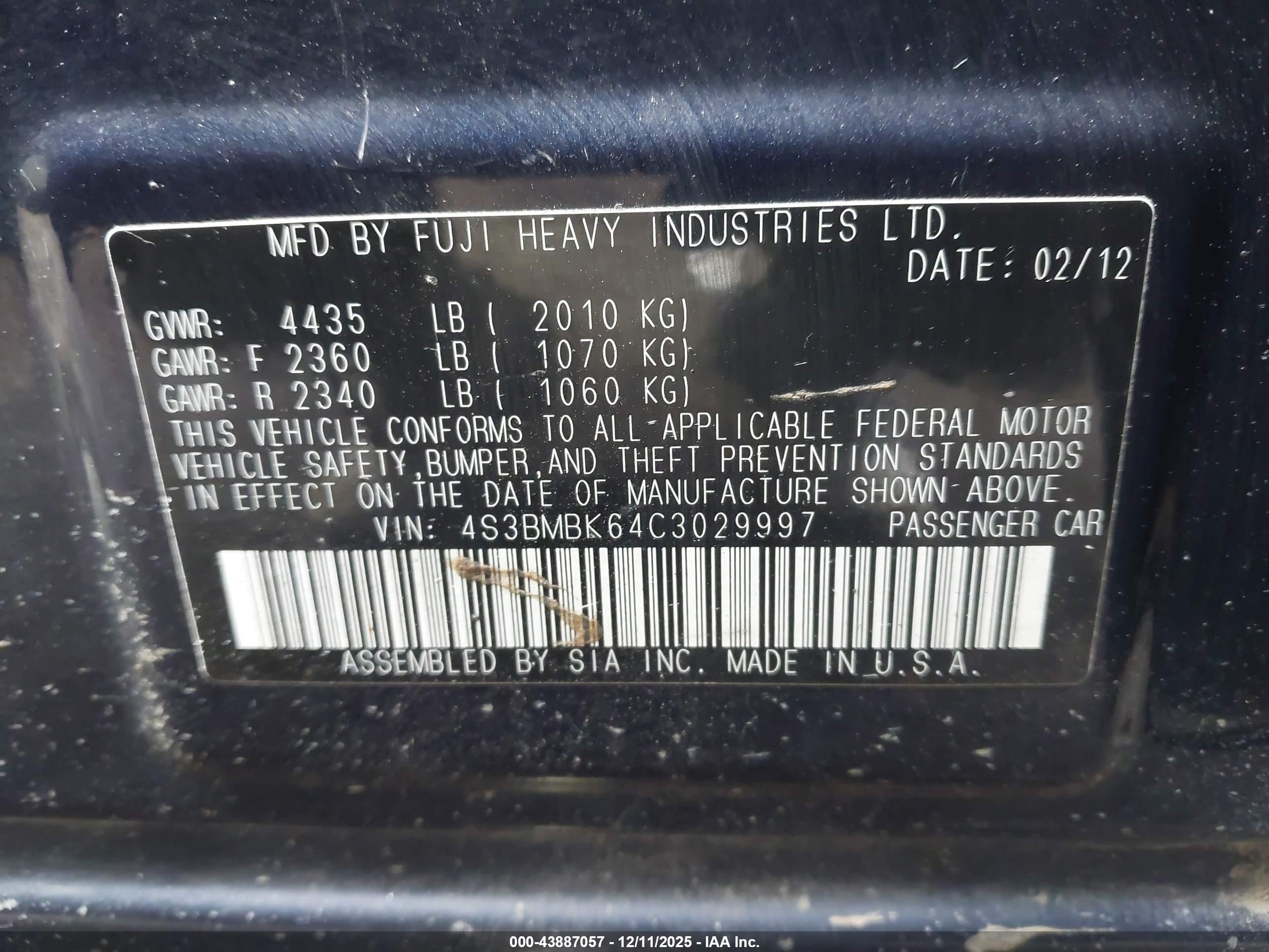 SUBARU LEGACY image 9