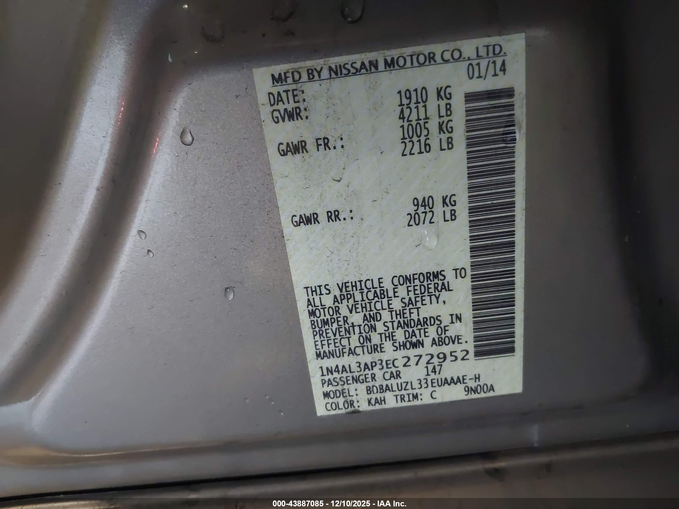 NISSAN ALTIMA image 9