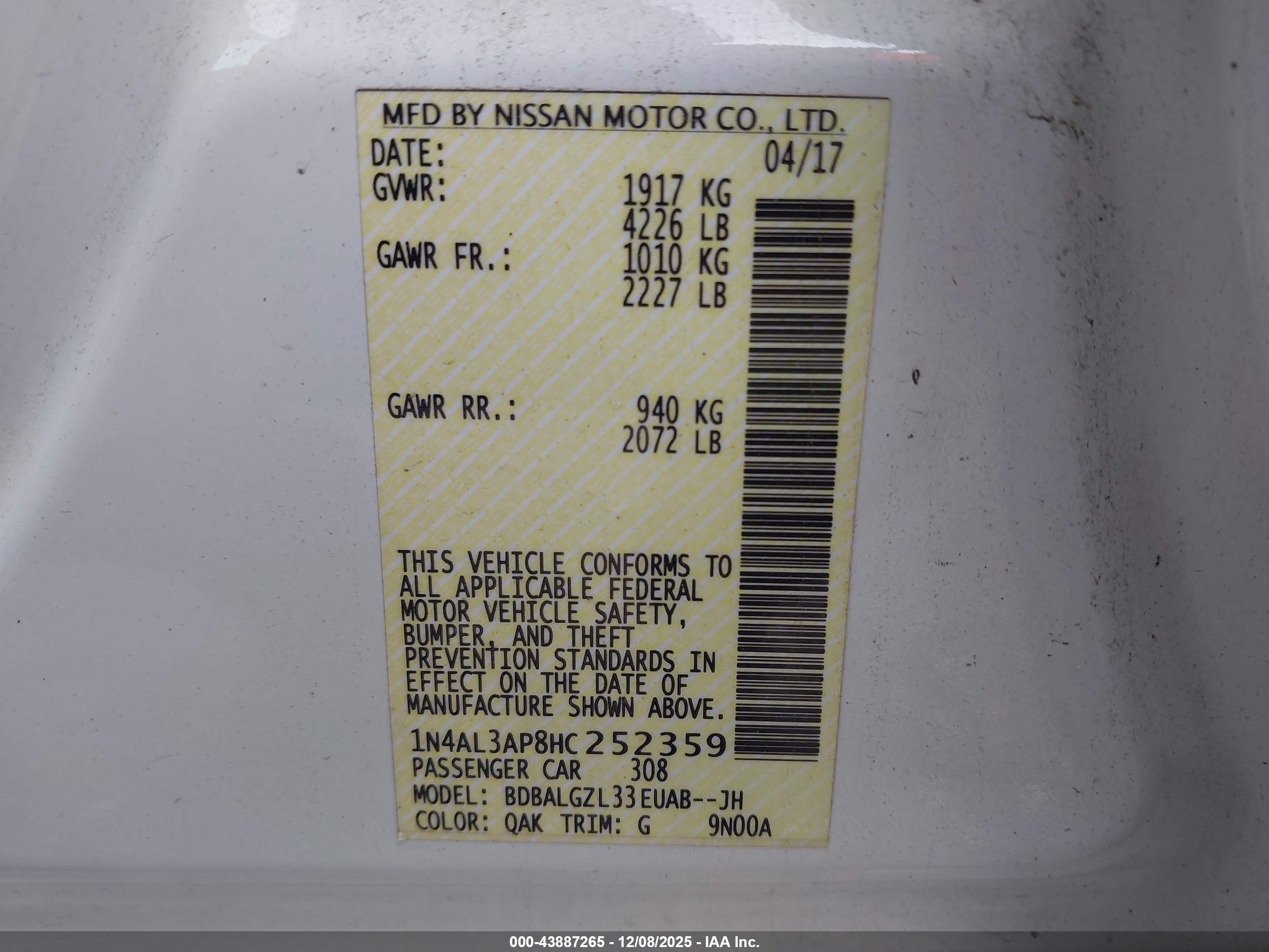 NISSAN ALTIMA image 9