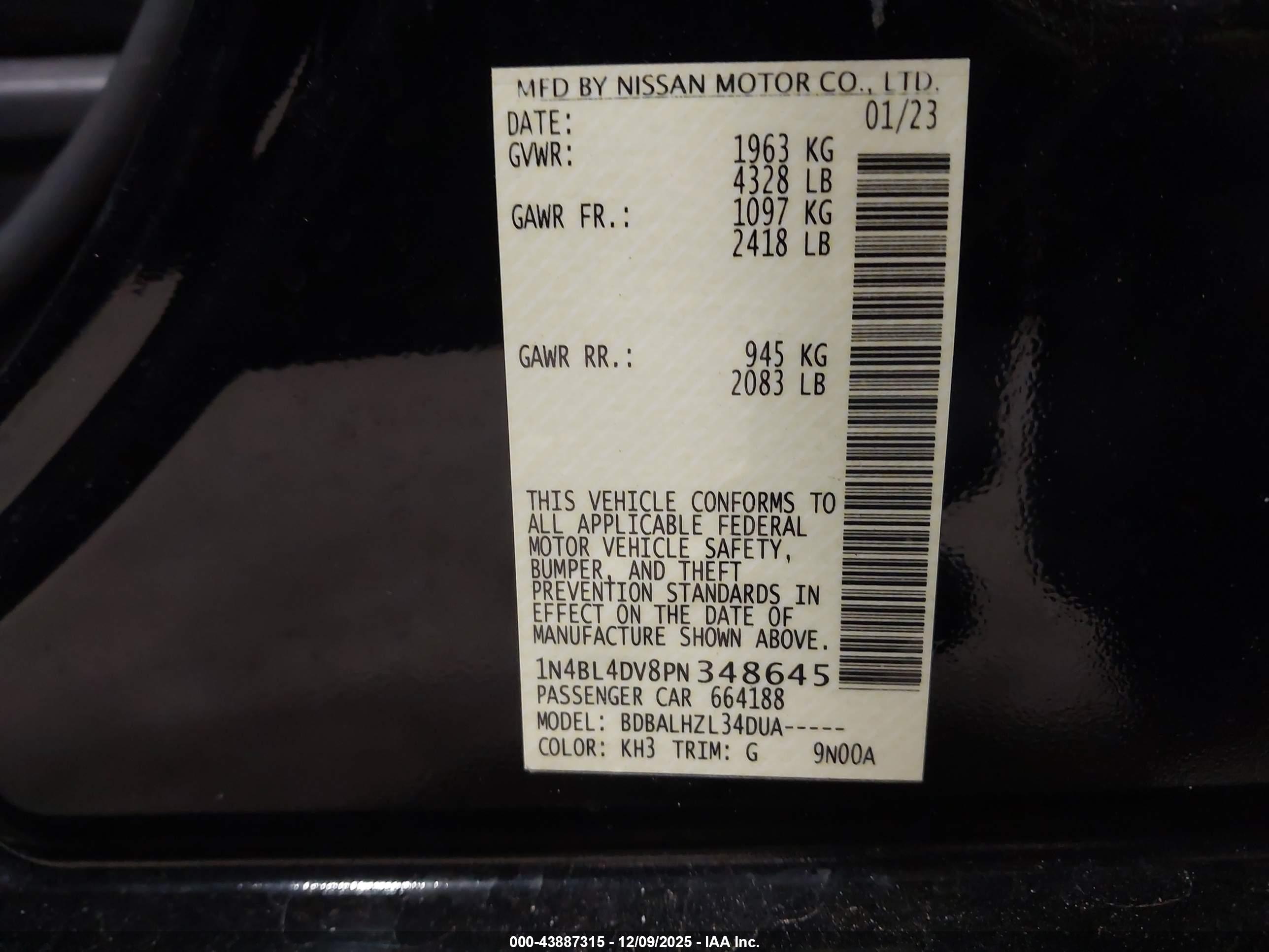 NISSAN ALTIMA image 9