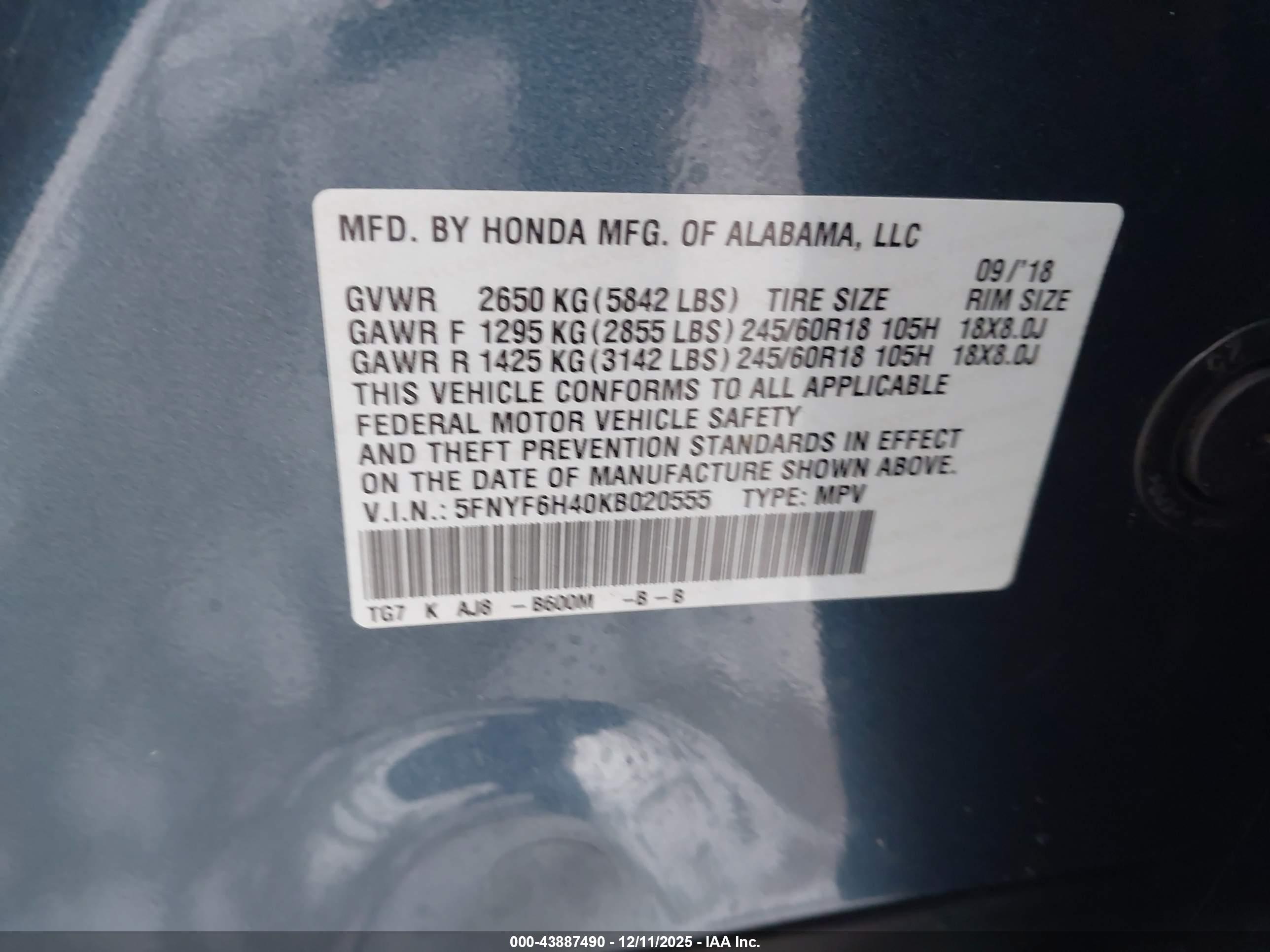 HONDA PILOT image 9