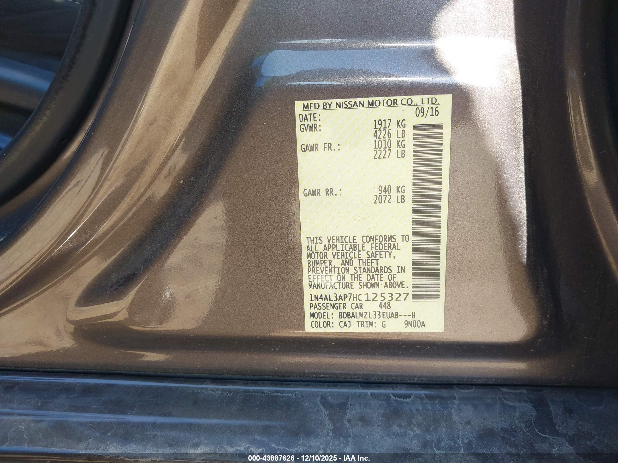 NISSAN ALTIMA image 9