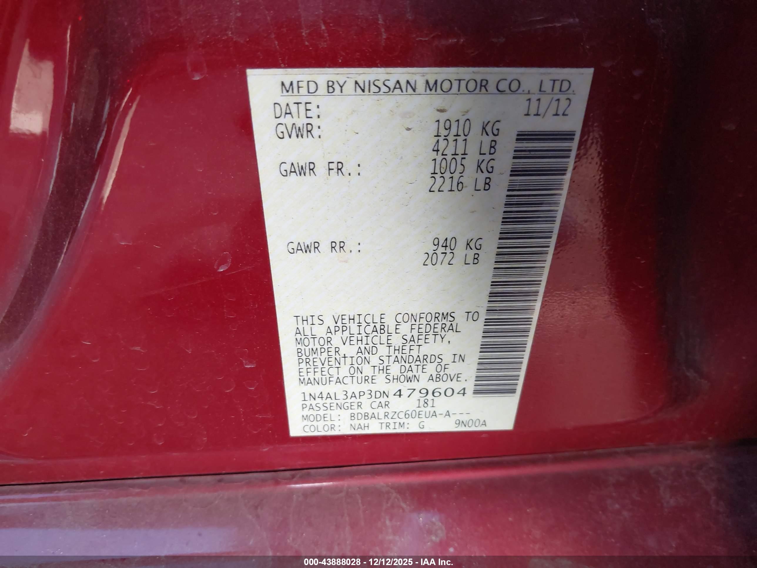 NISSAN ALTIMA image 9