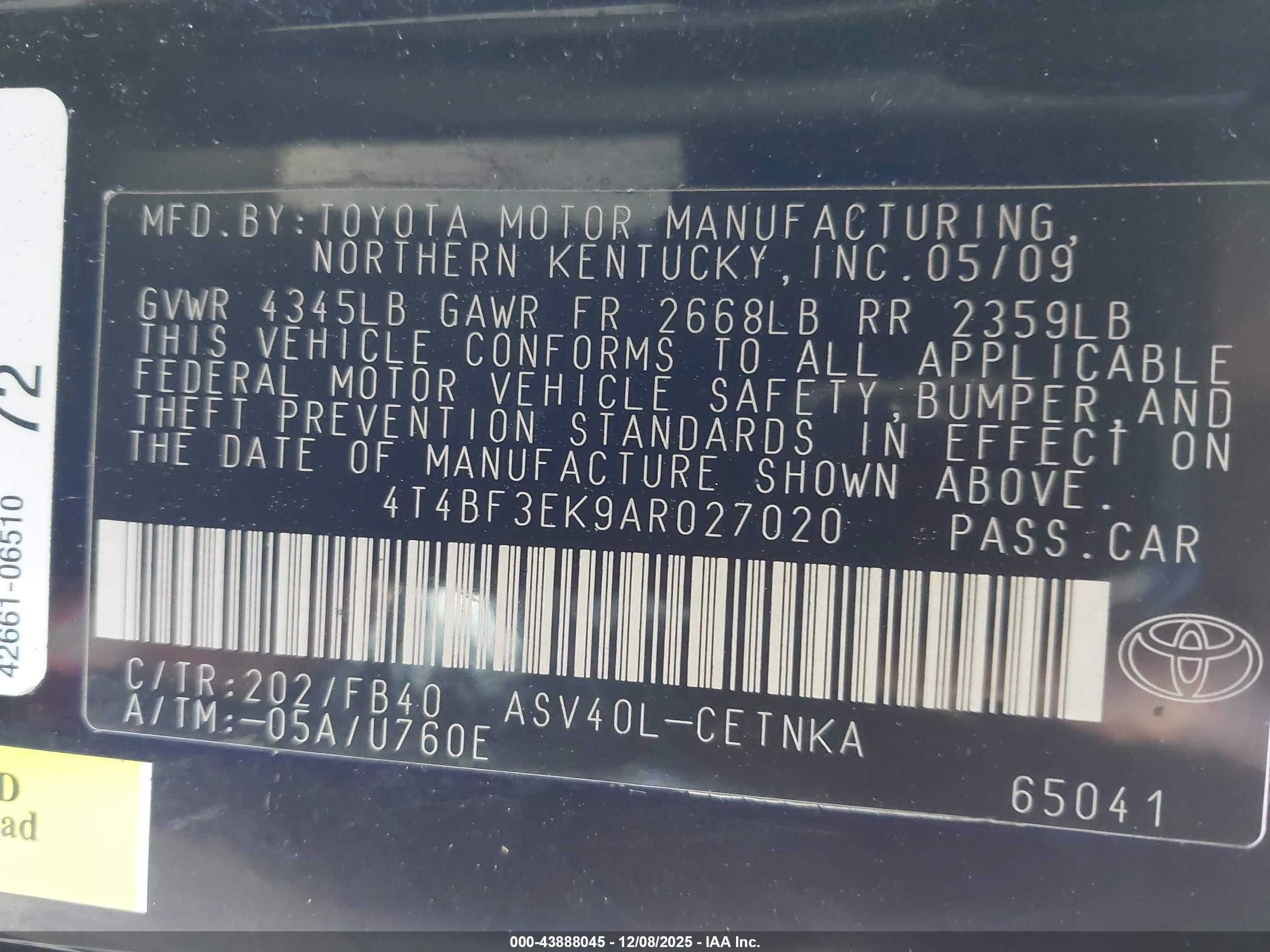 TOYOTA CAMRY image 9