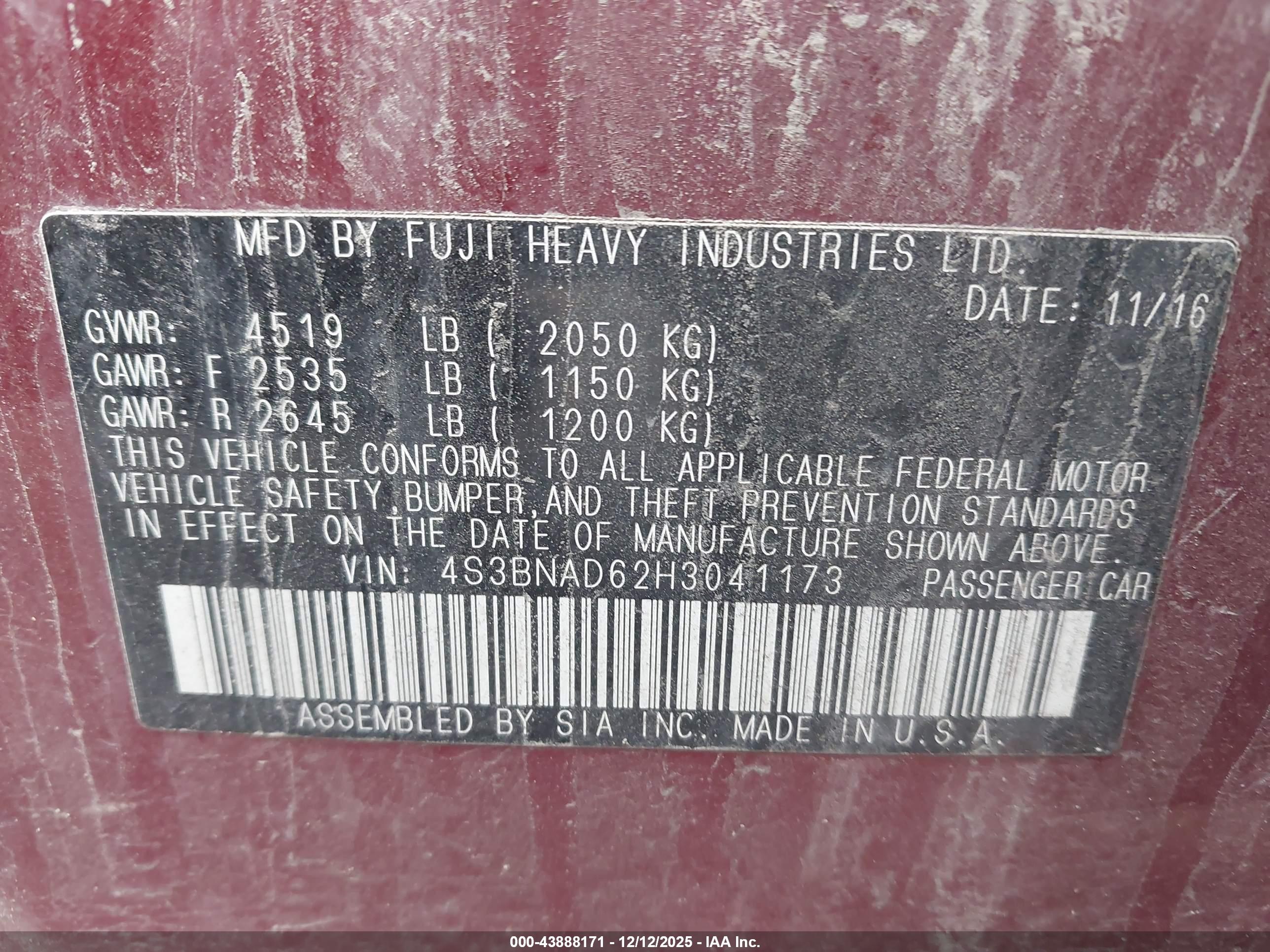 SUBARU LEGACY image 9