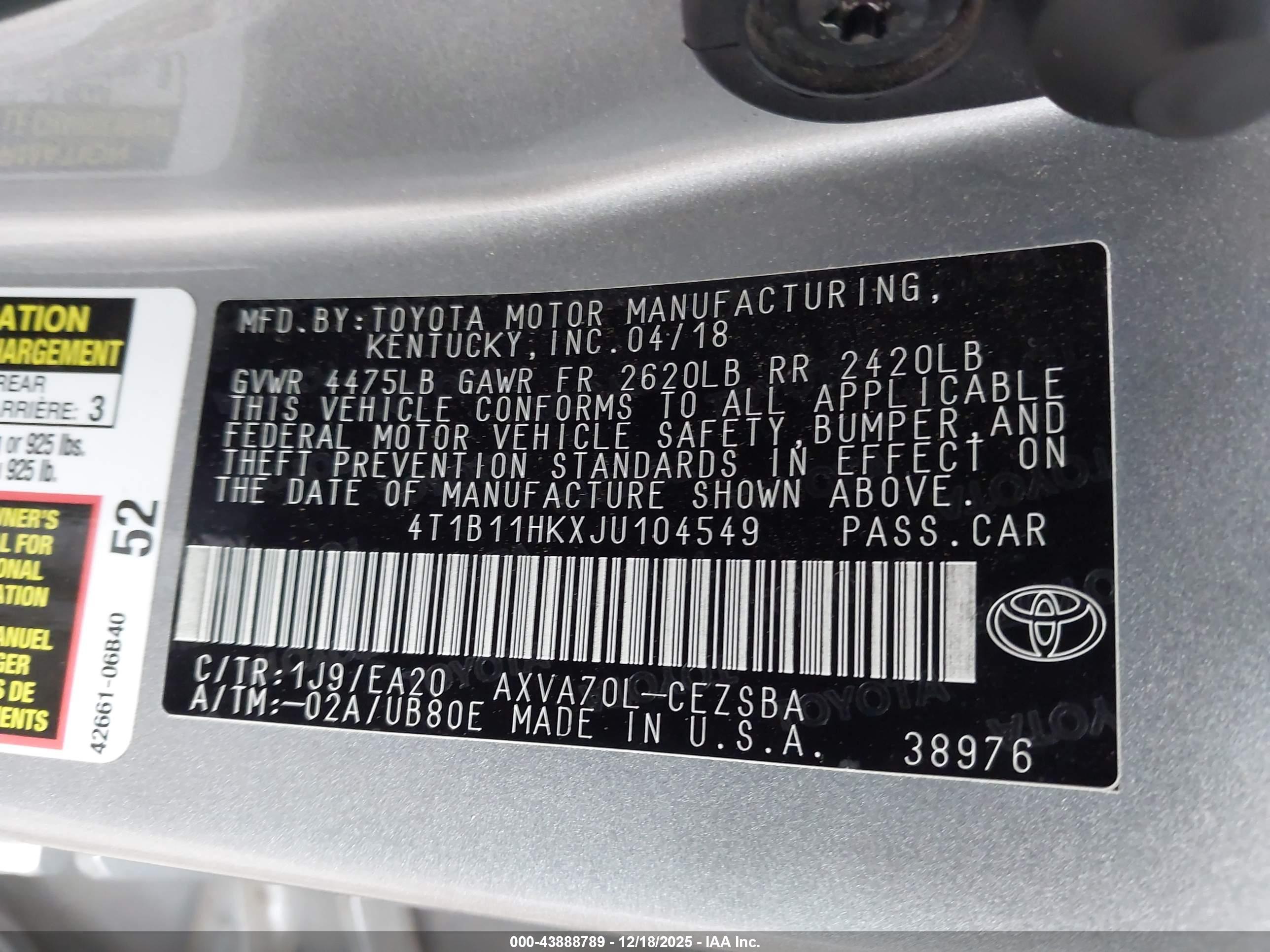 TOYOTA CAMRY image 9