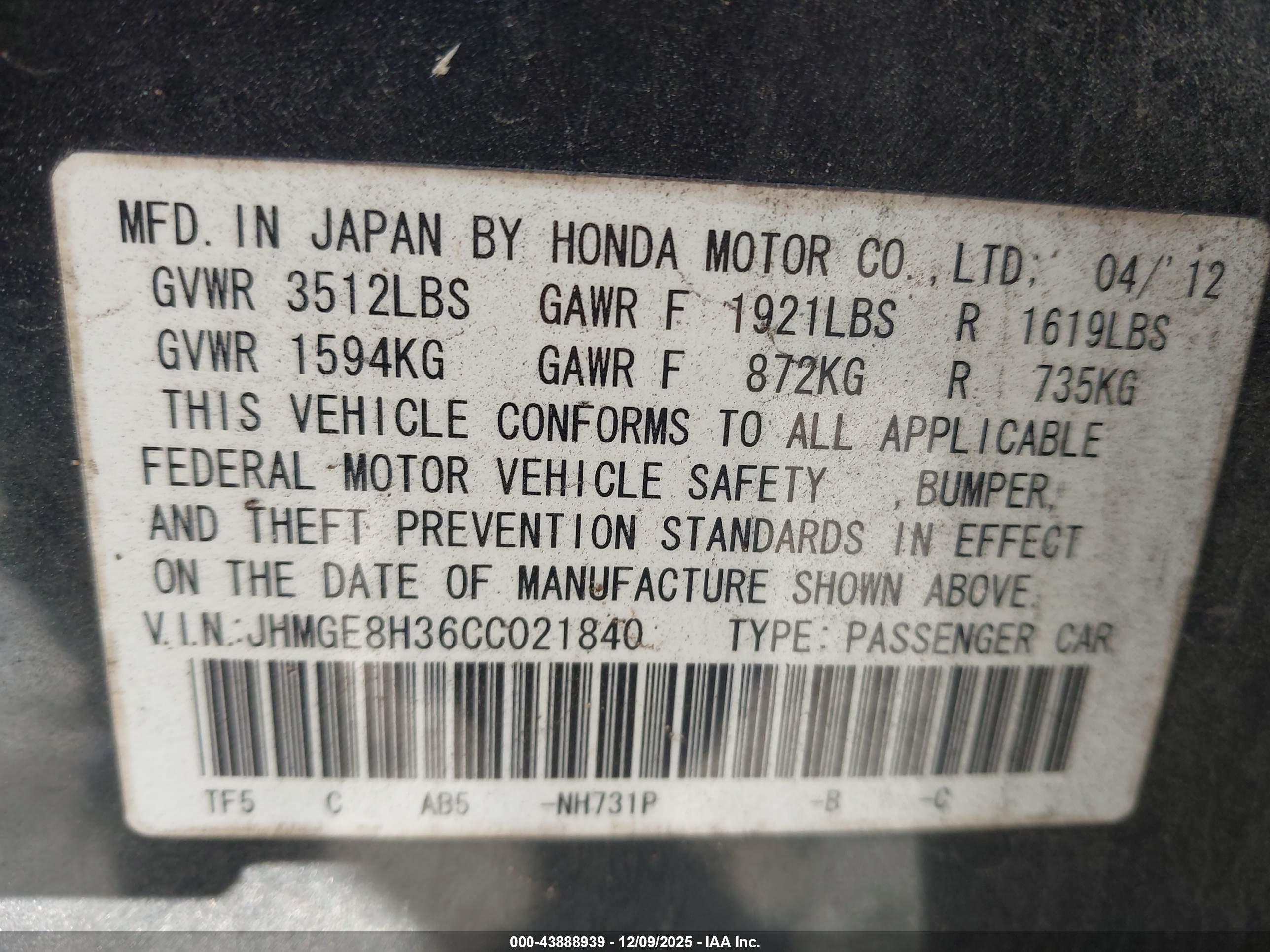 HONDA FIT image 9