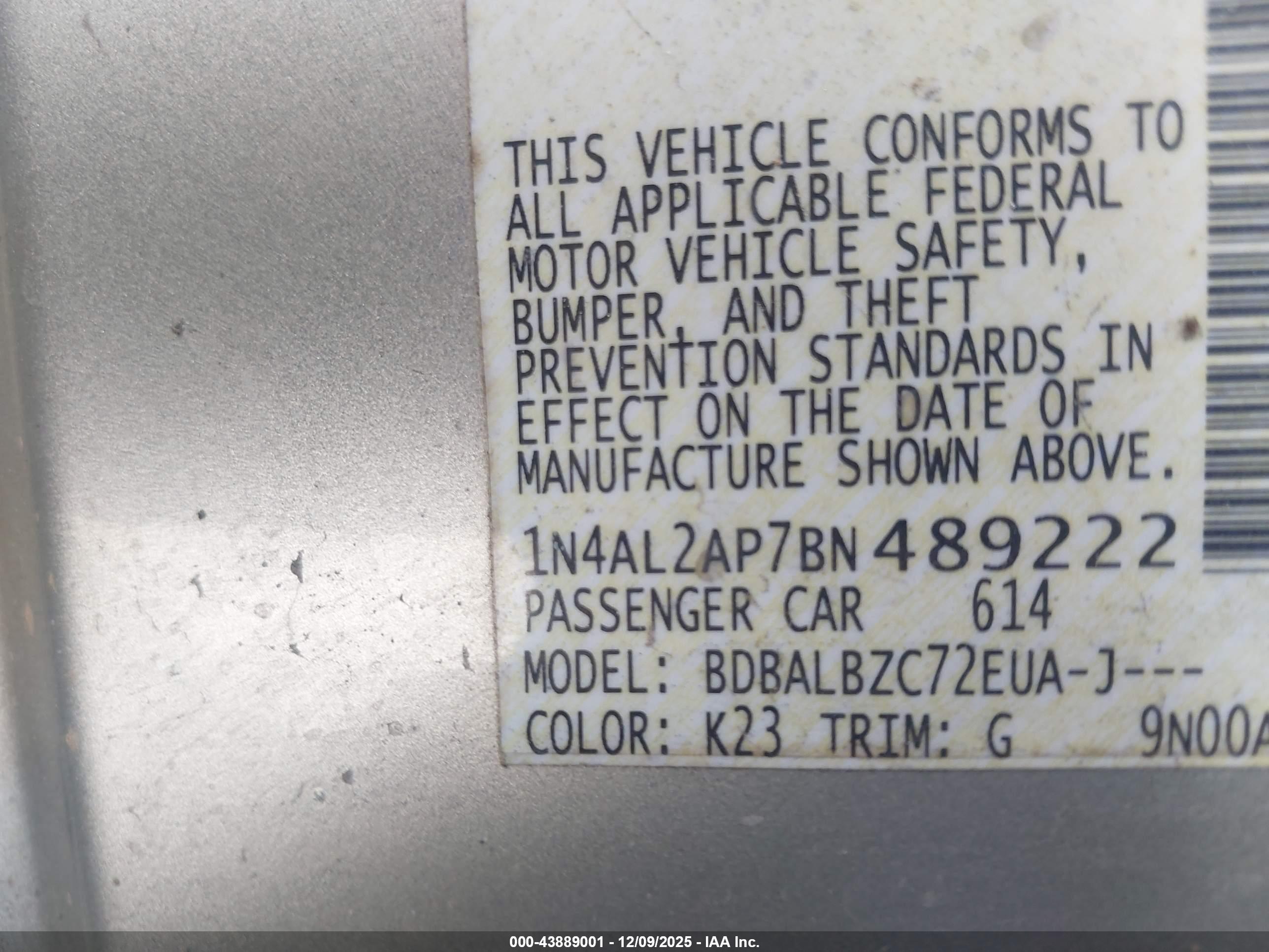 NISSAN ALTIMA image 9