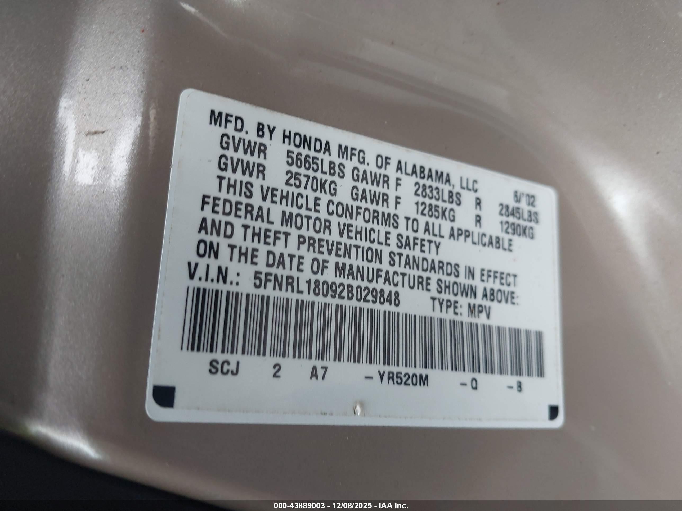 HONDA ODYSSEY image 9