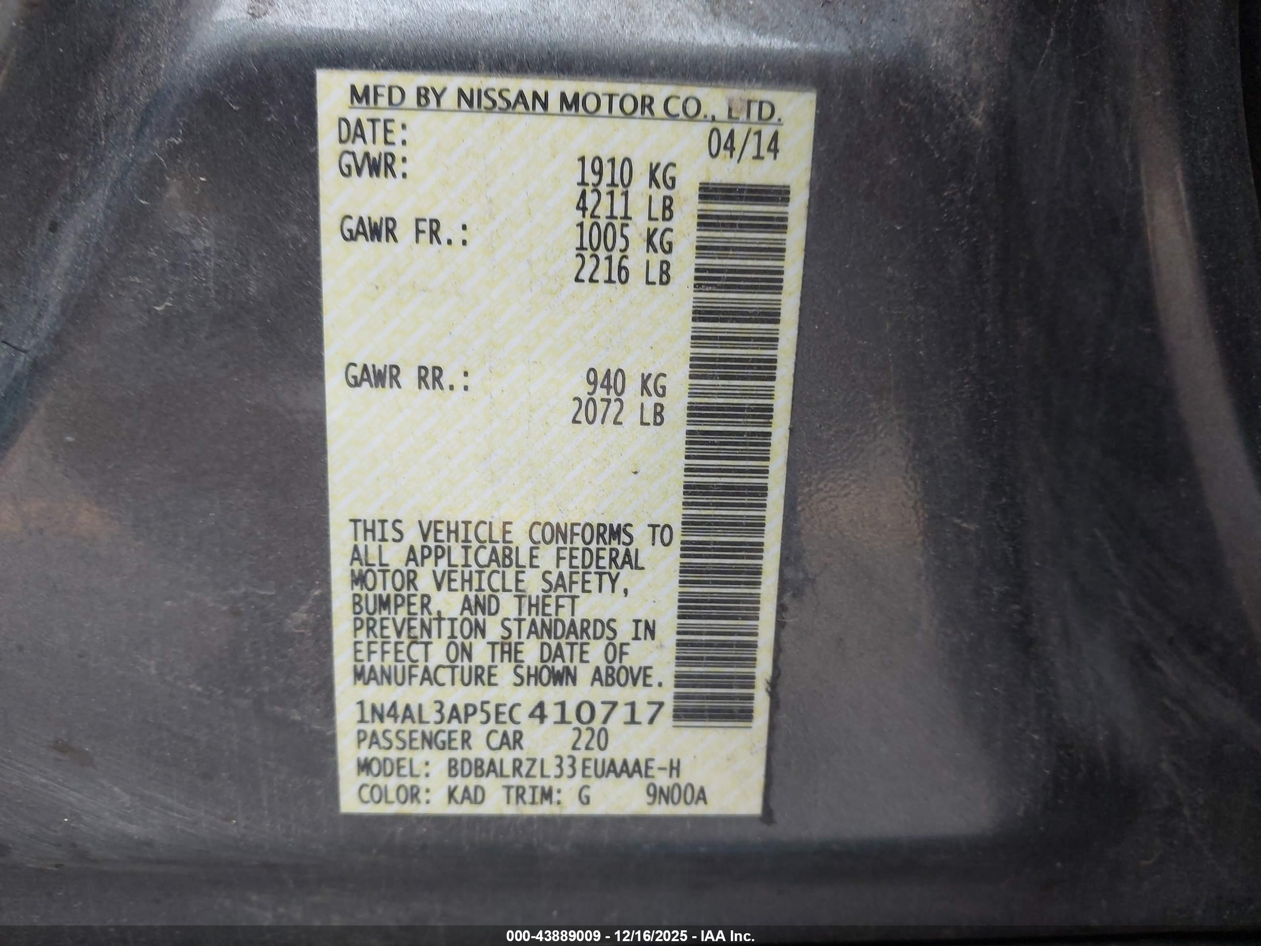 NISSAN ALTIMA image 9