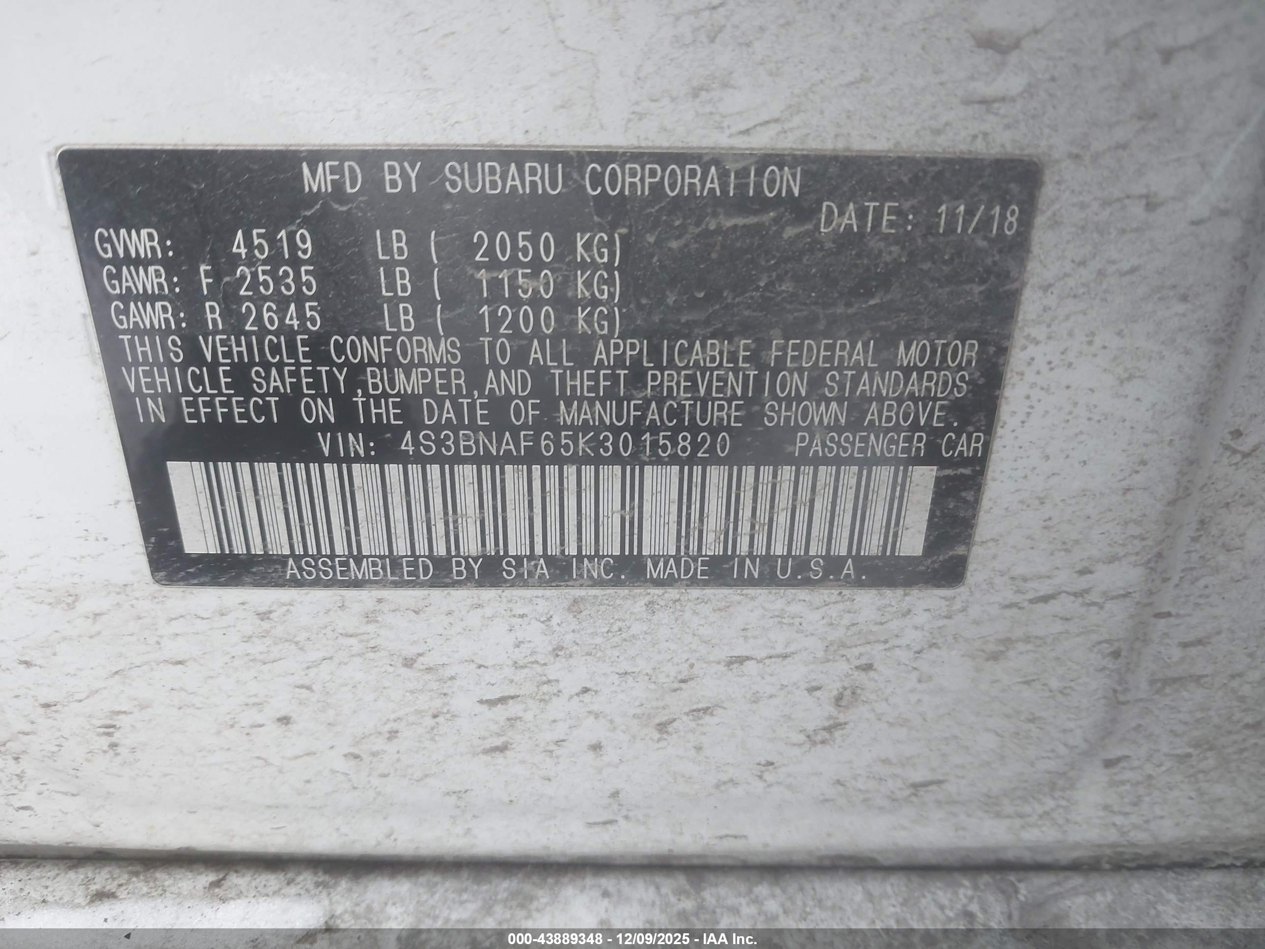 SUBARU LEGACY image 9