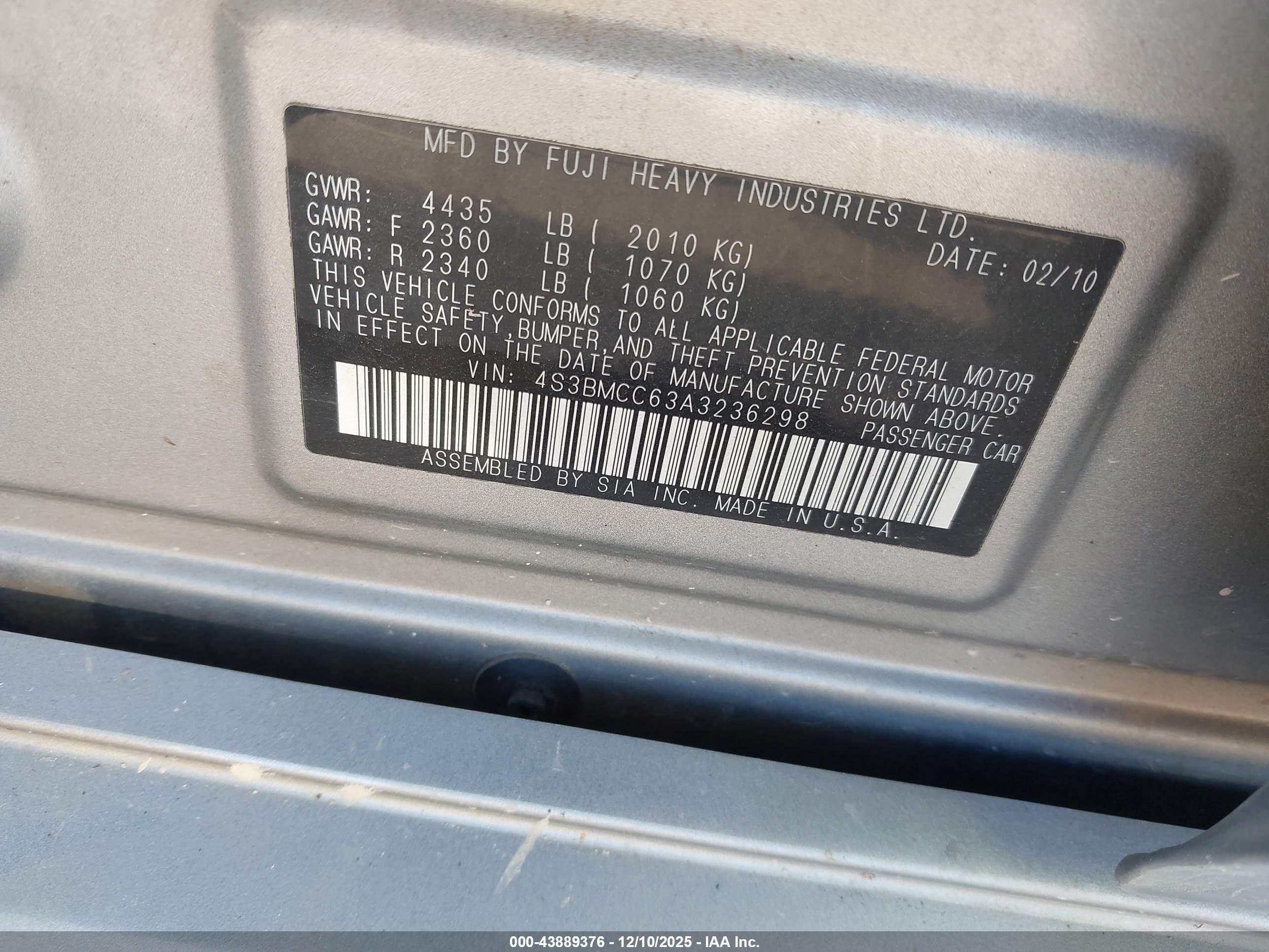 SUBARU LEGACY image 9
