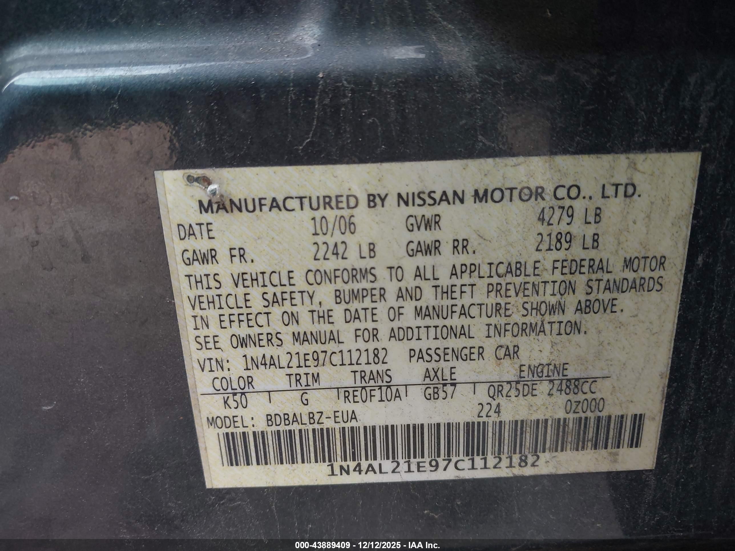 NISSAN ALTIMA image 9