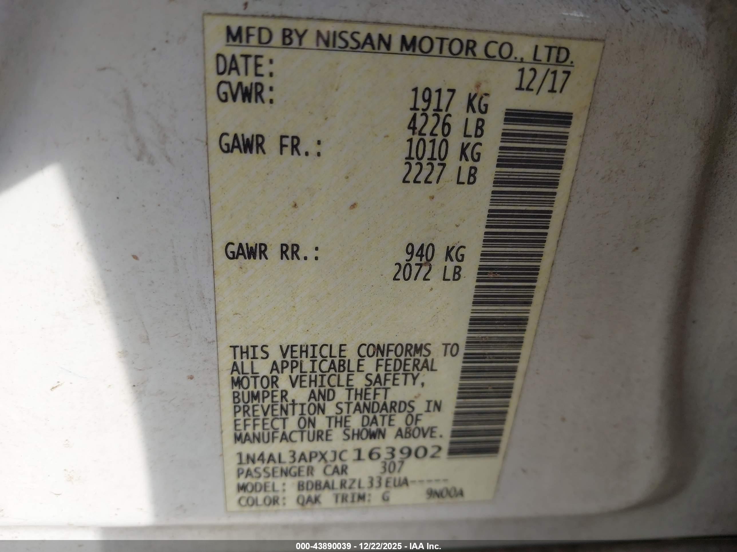NISSAN ALTIMA image 9