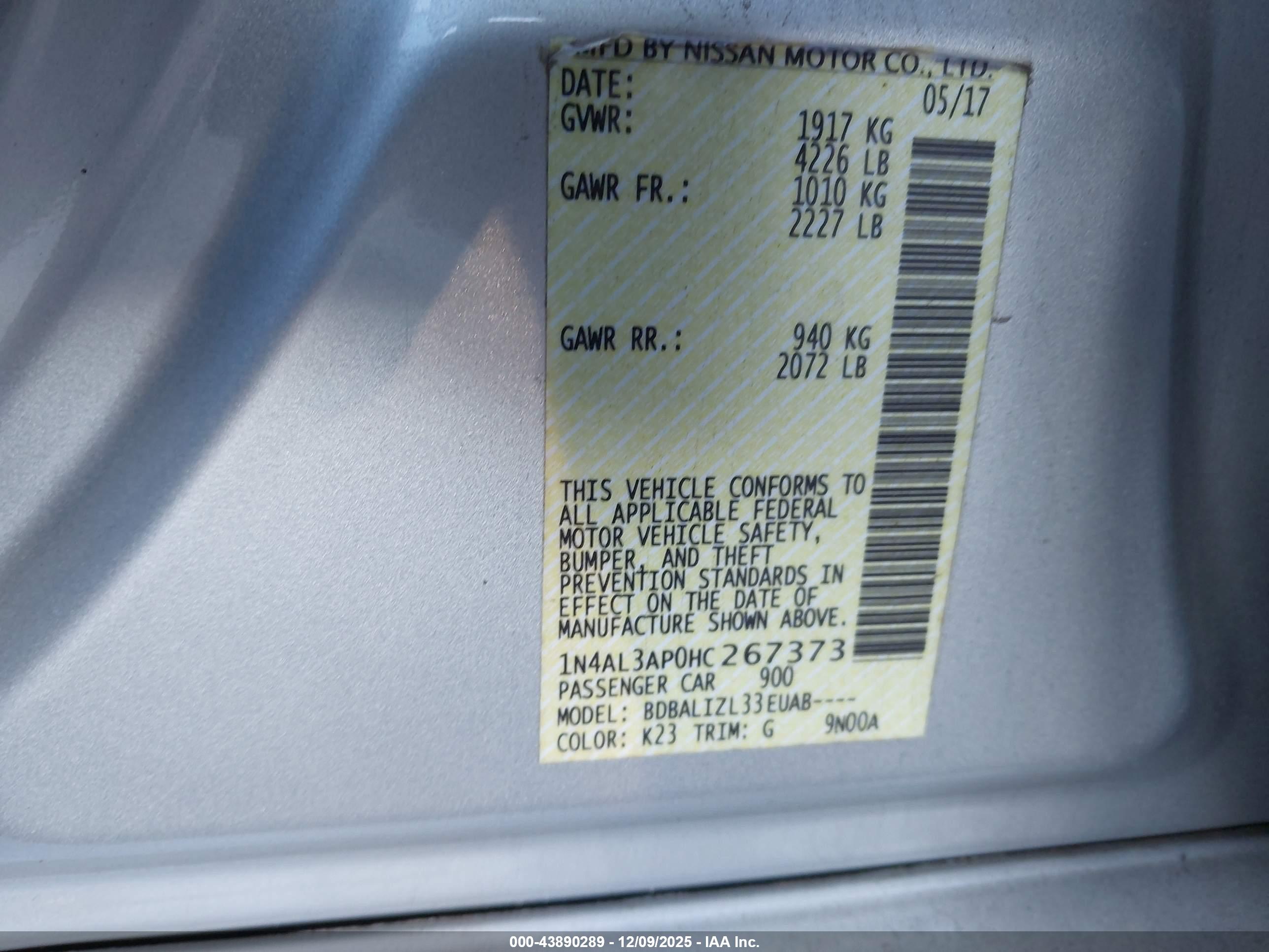 NISSAN ALTIMA image 9