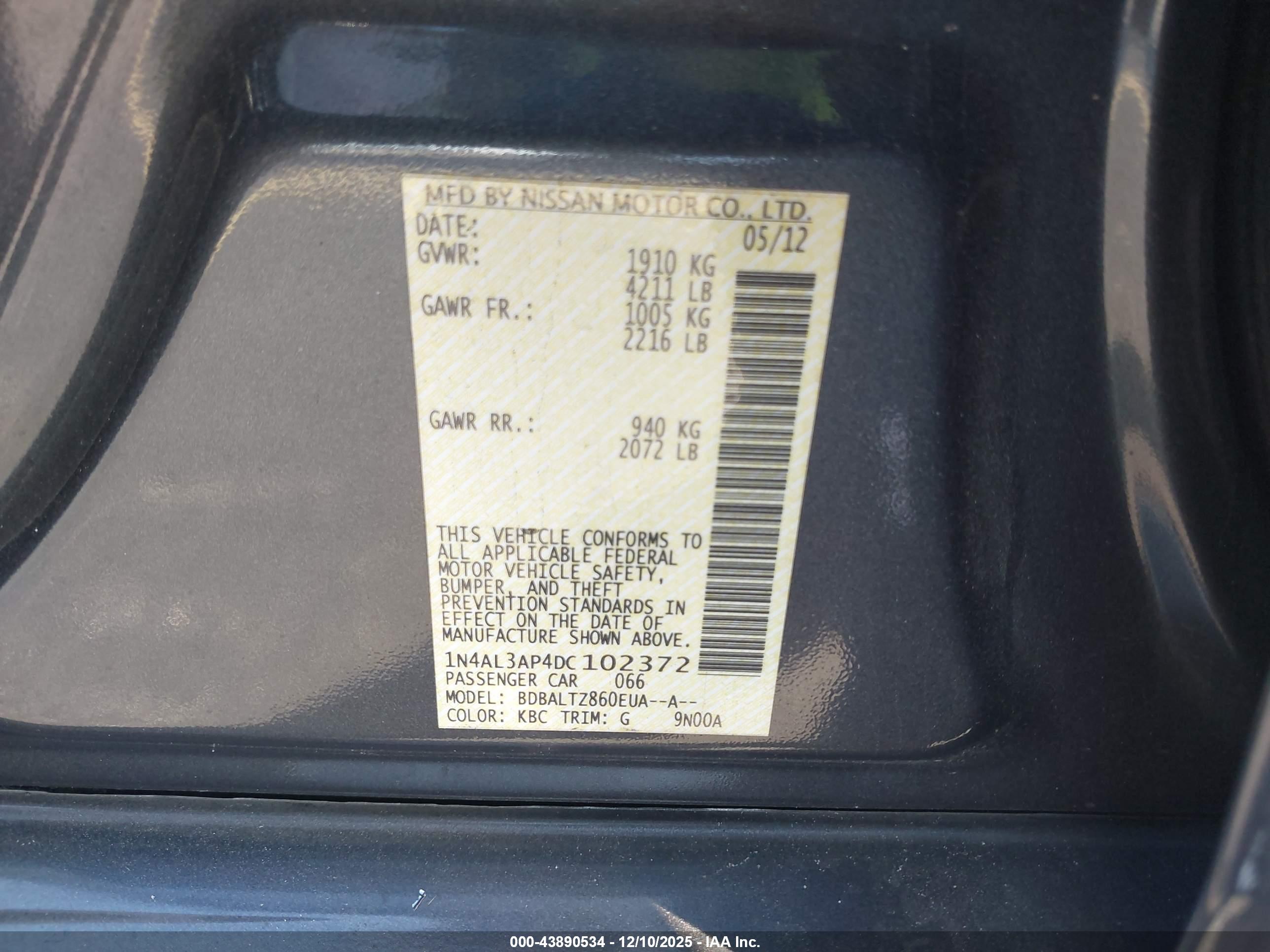 NISSAN ALTIMA image 9