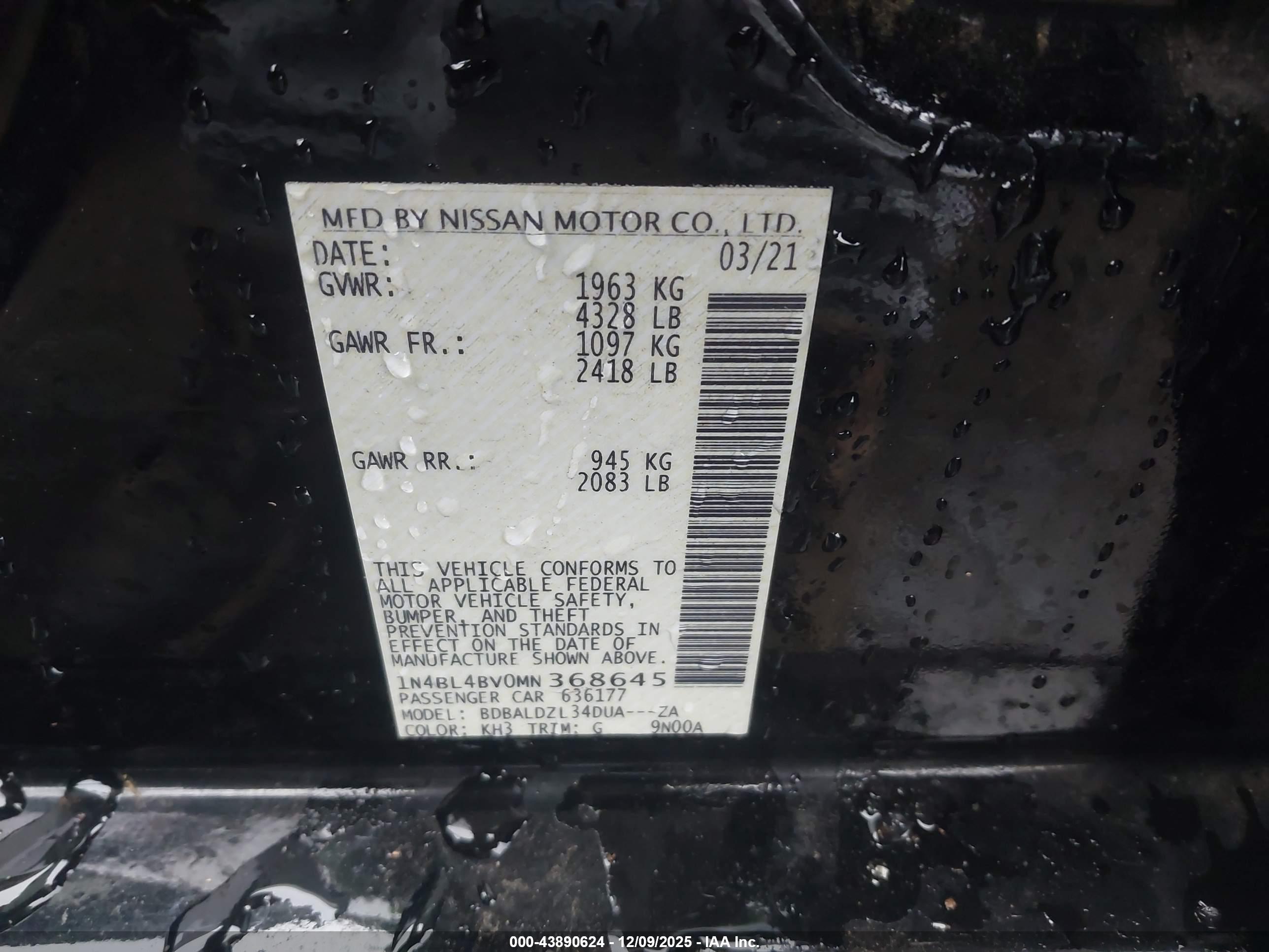 NISSAN ALTIMA image 9