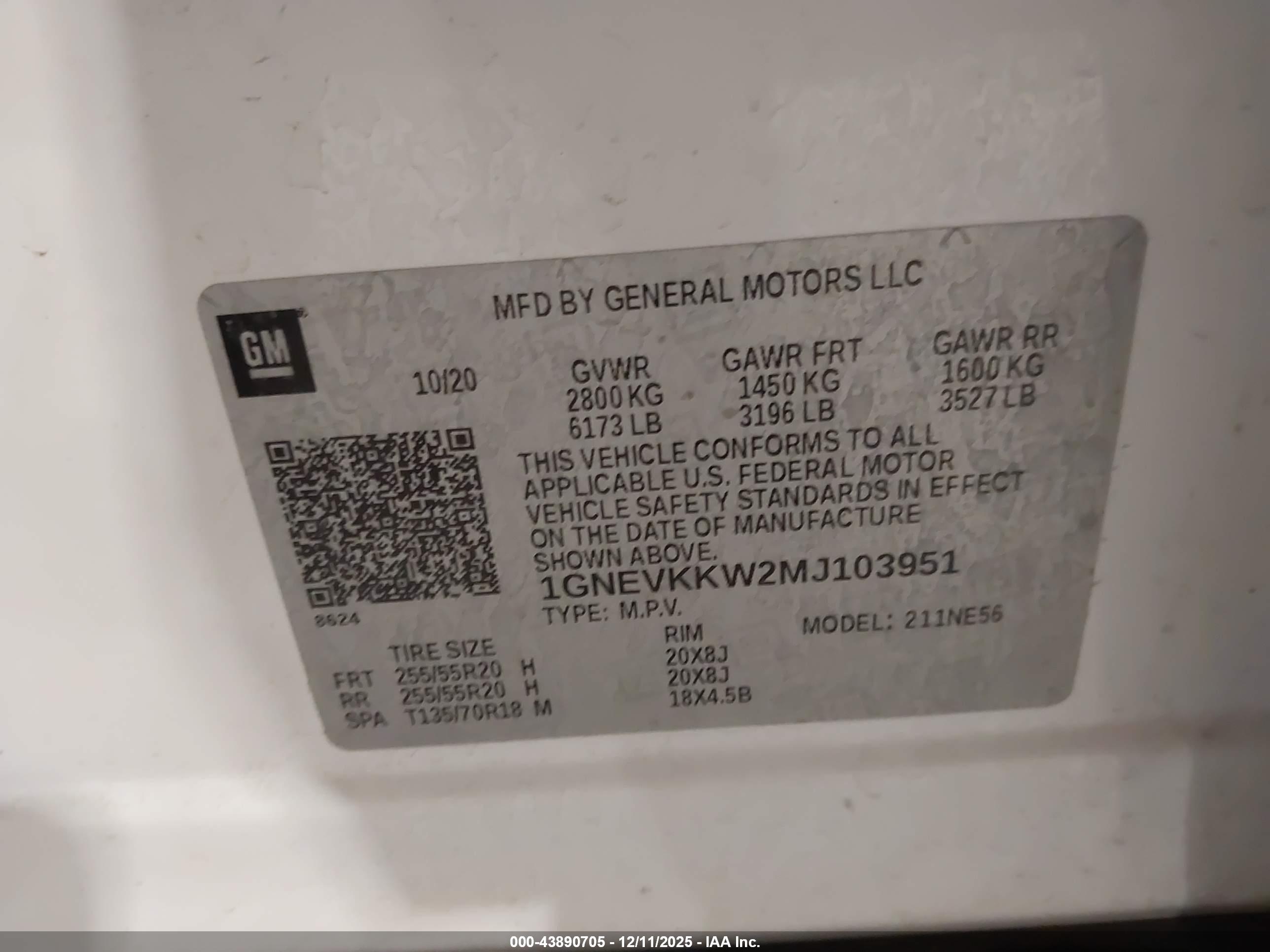 CHEVROLET TRAVERSE image 9