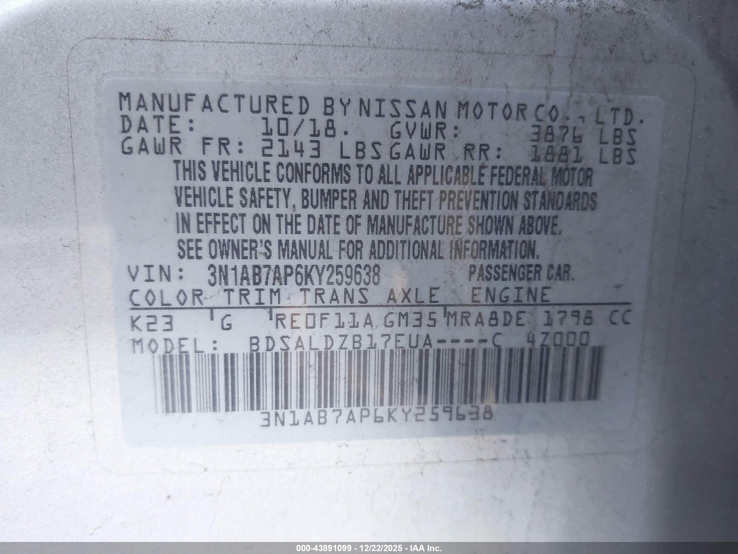 NISSAN SENTRA image 9