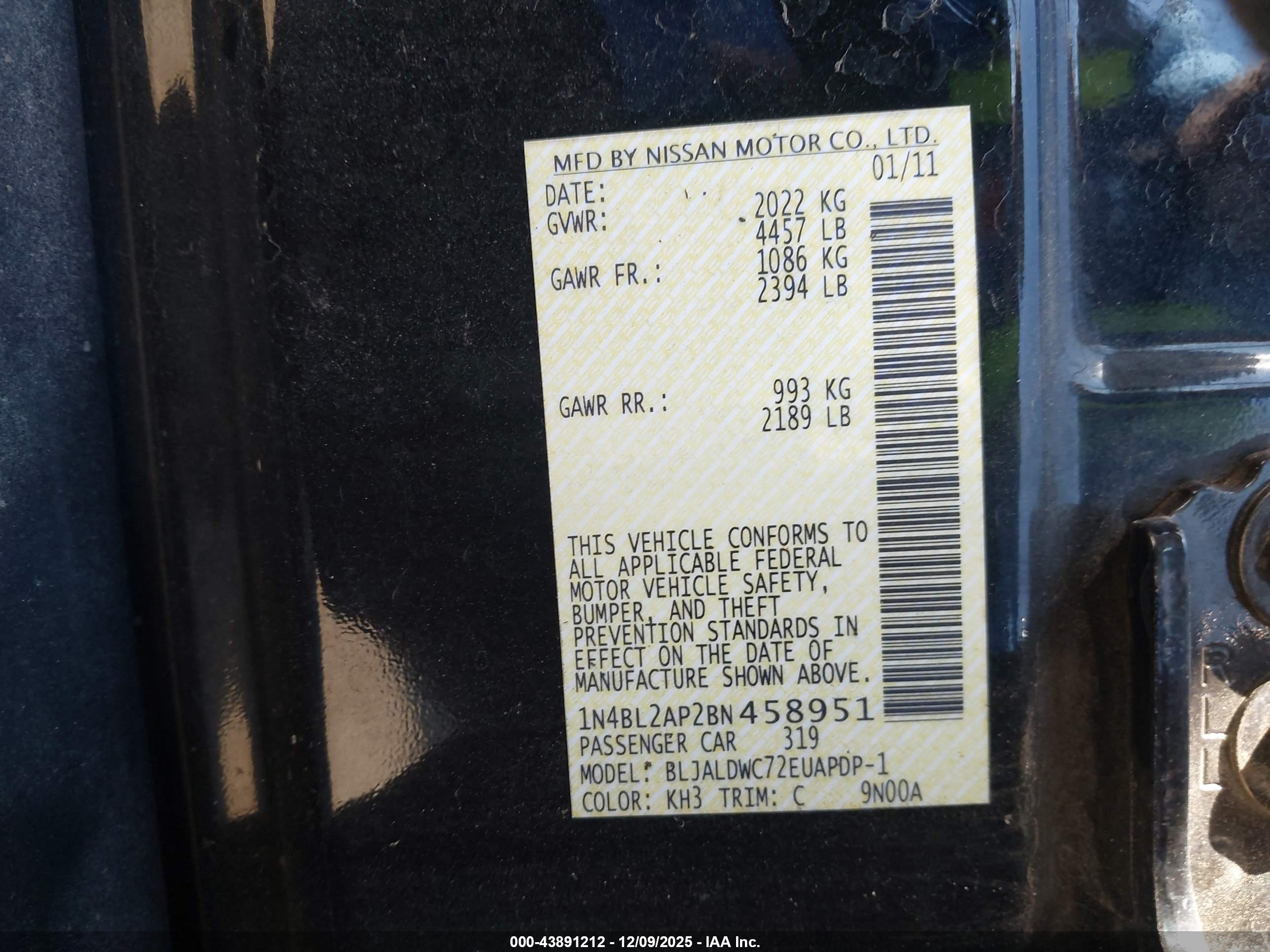 NISSAN ALTIMA image 9