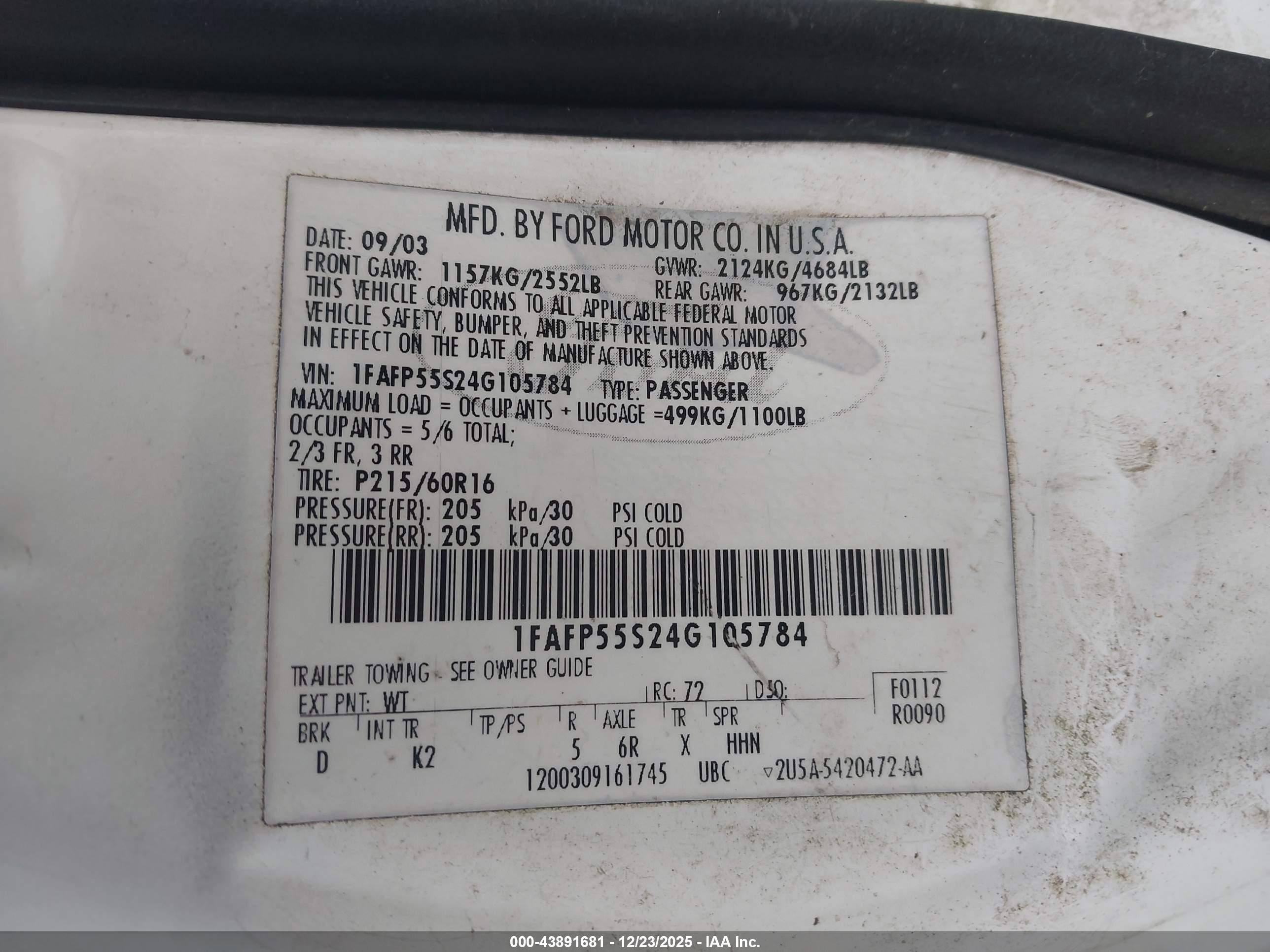 FORD TAURUS image 9