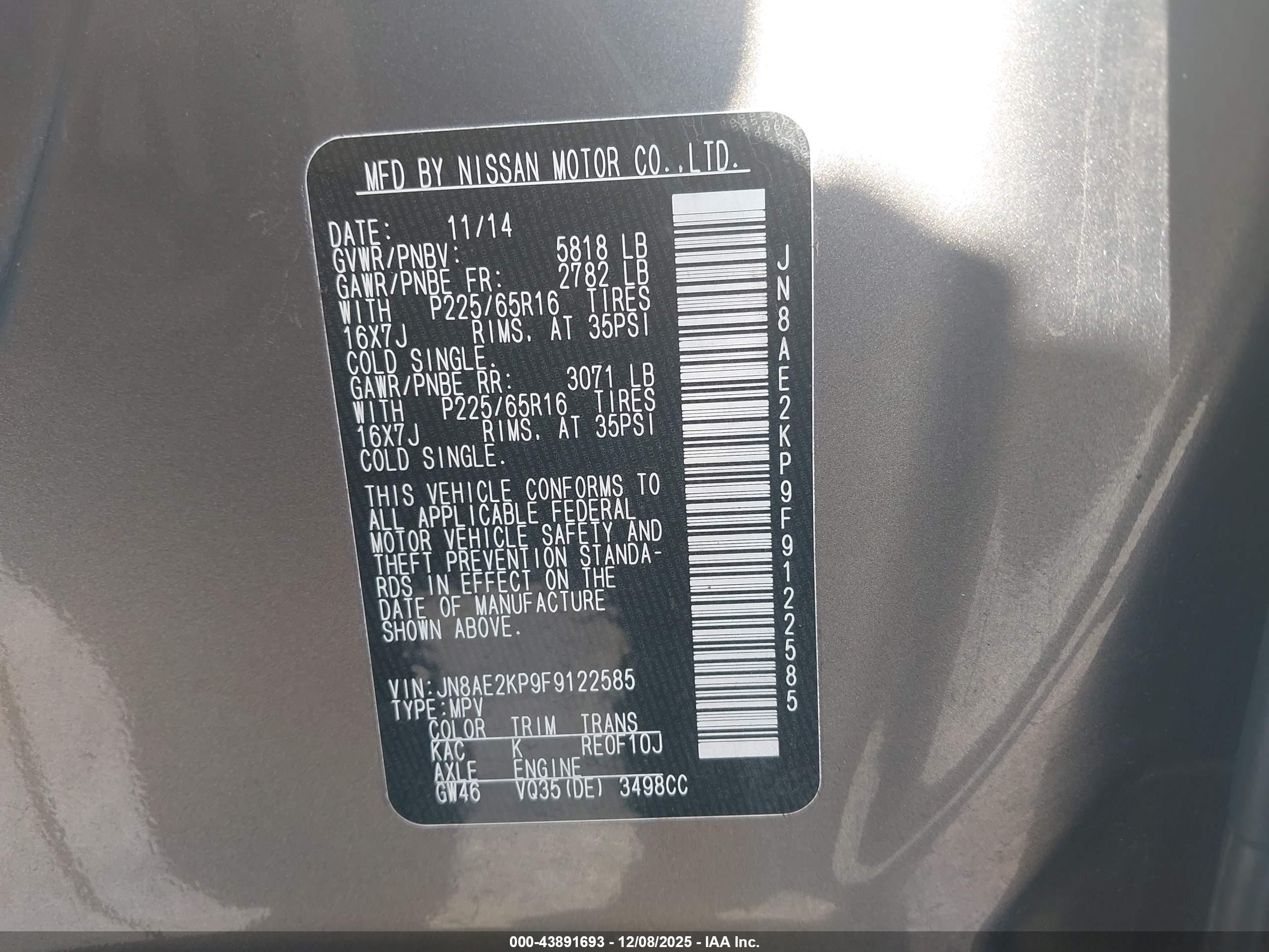 NISSAN QUEST image 9