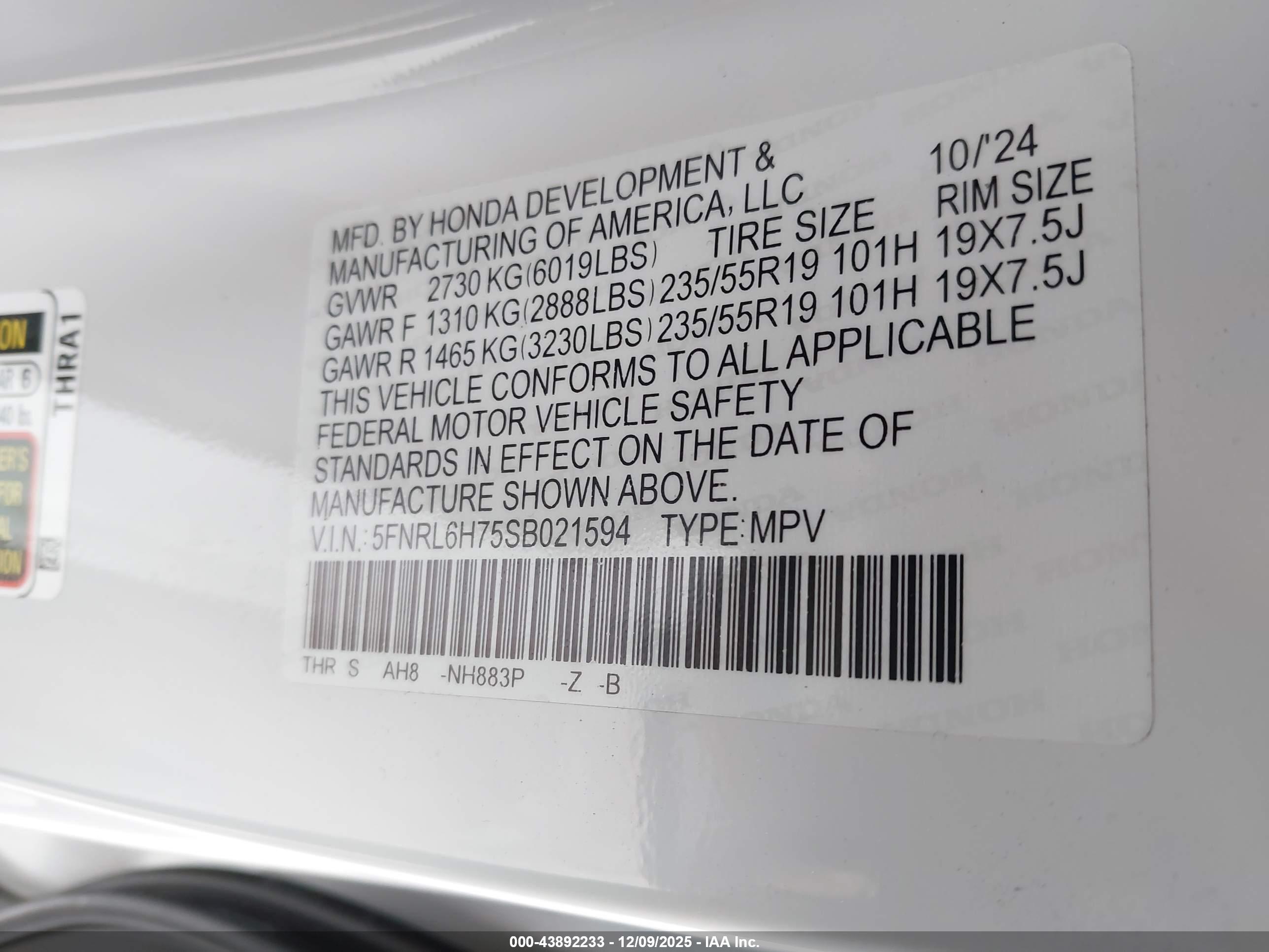 HONDA ODYSSEY image 9