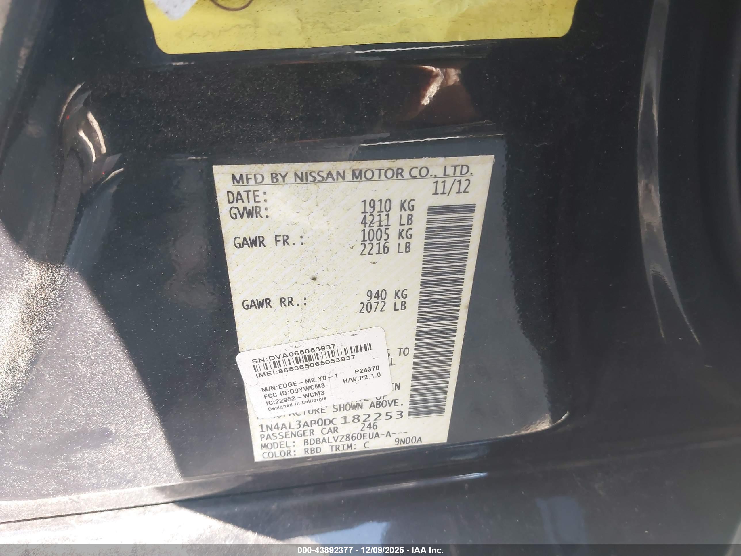 NISSAN ALTIMA image 9