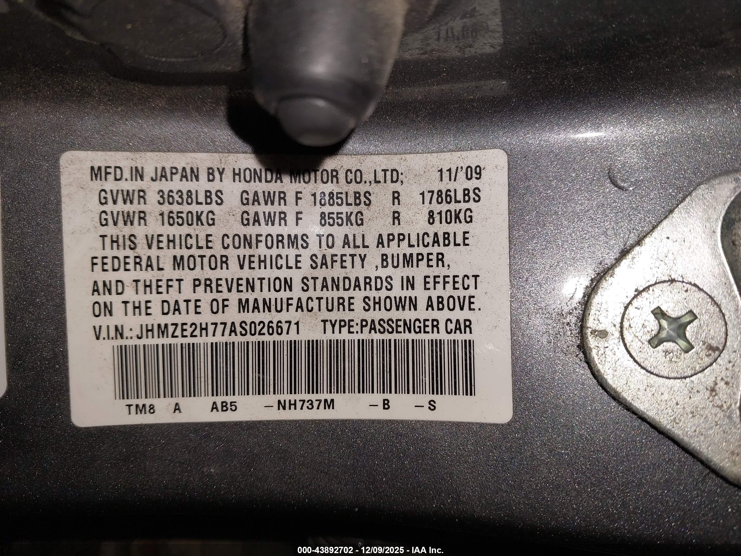 HONDA INSIGHT image 9