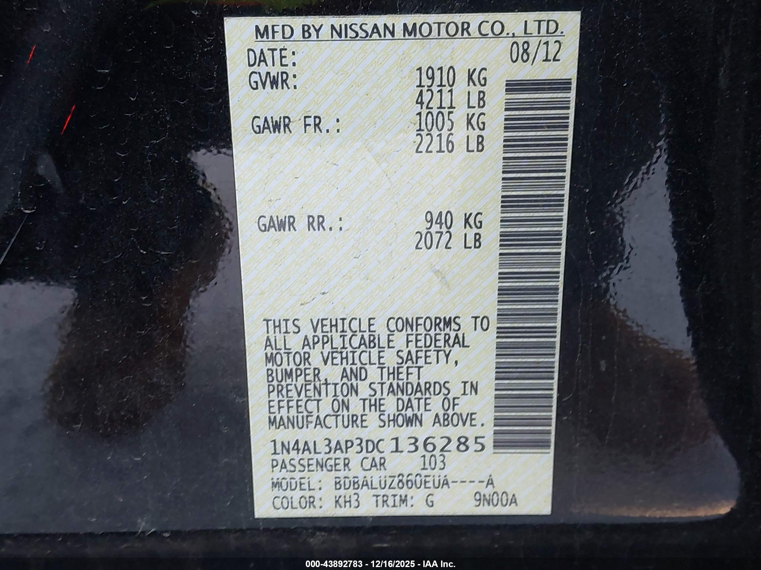NISSAN ALTIMA image 9