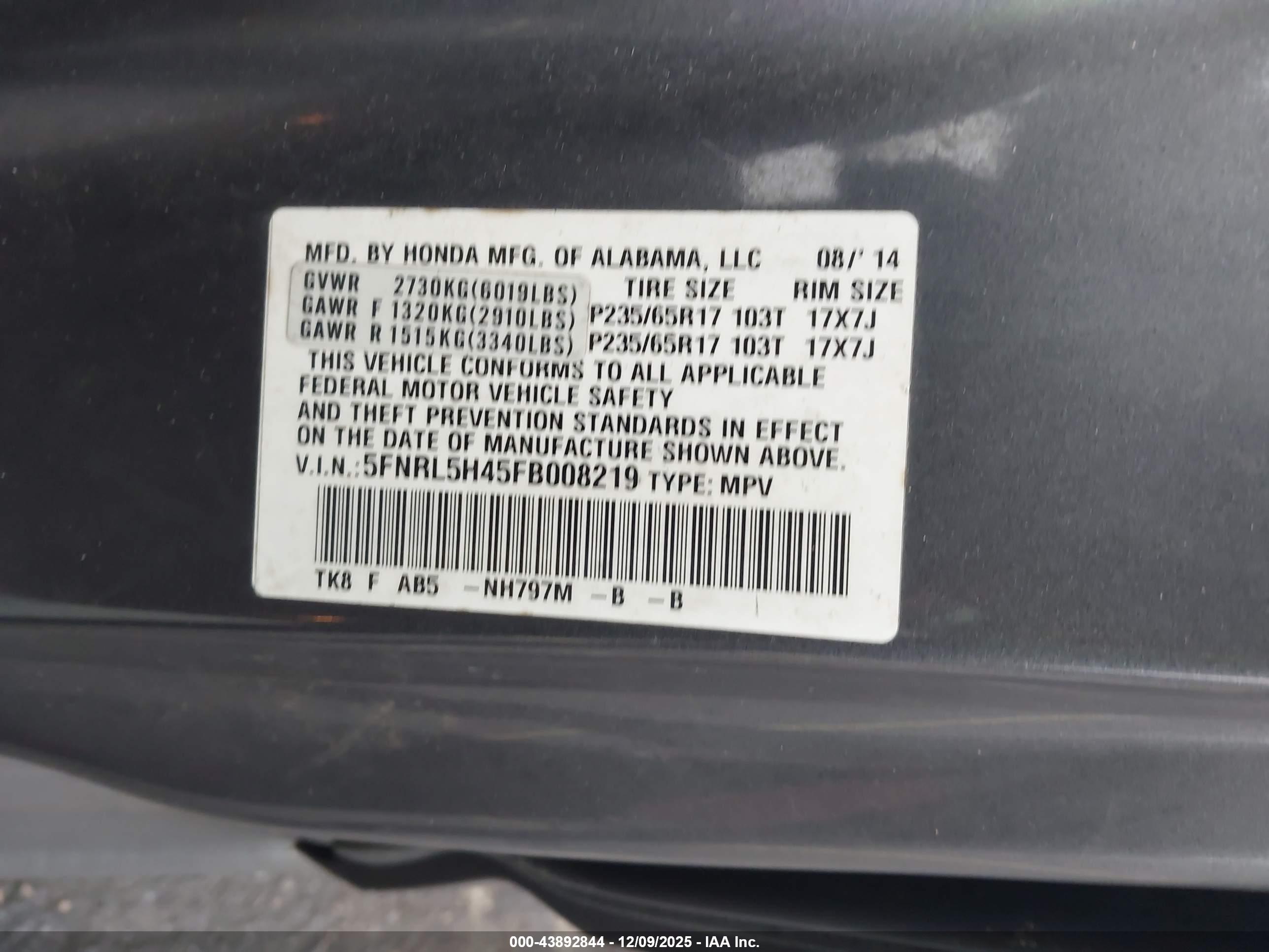 HONDA ODYSSEY image 9