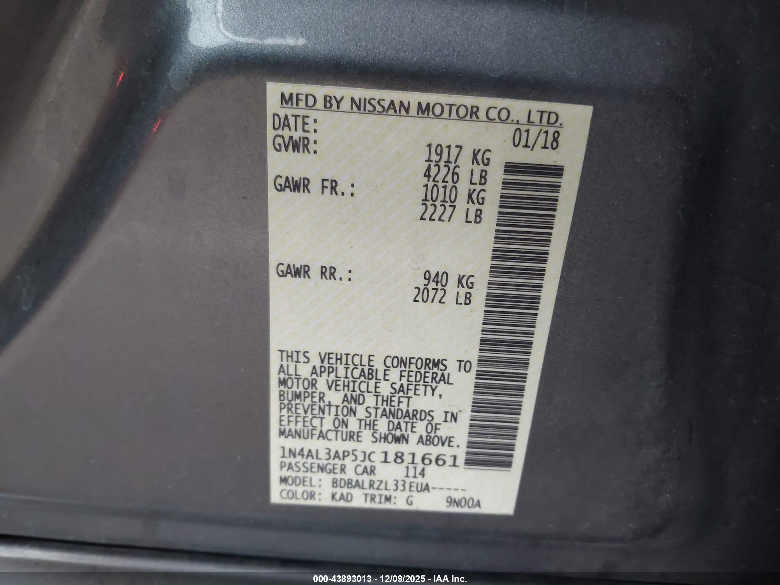 NISSAN ALTIMA image 9