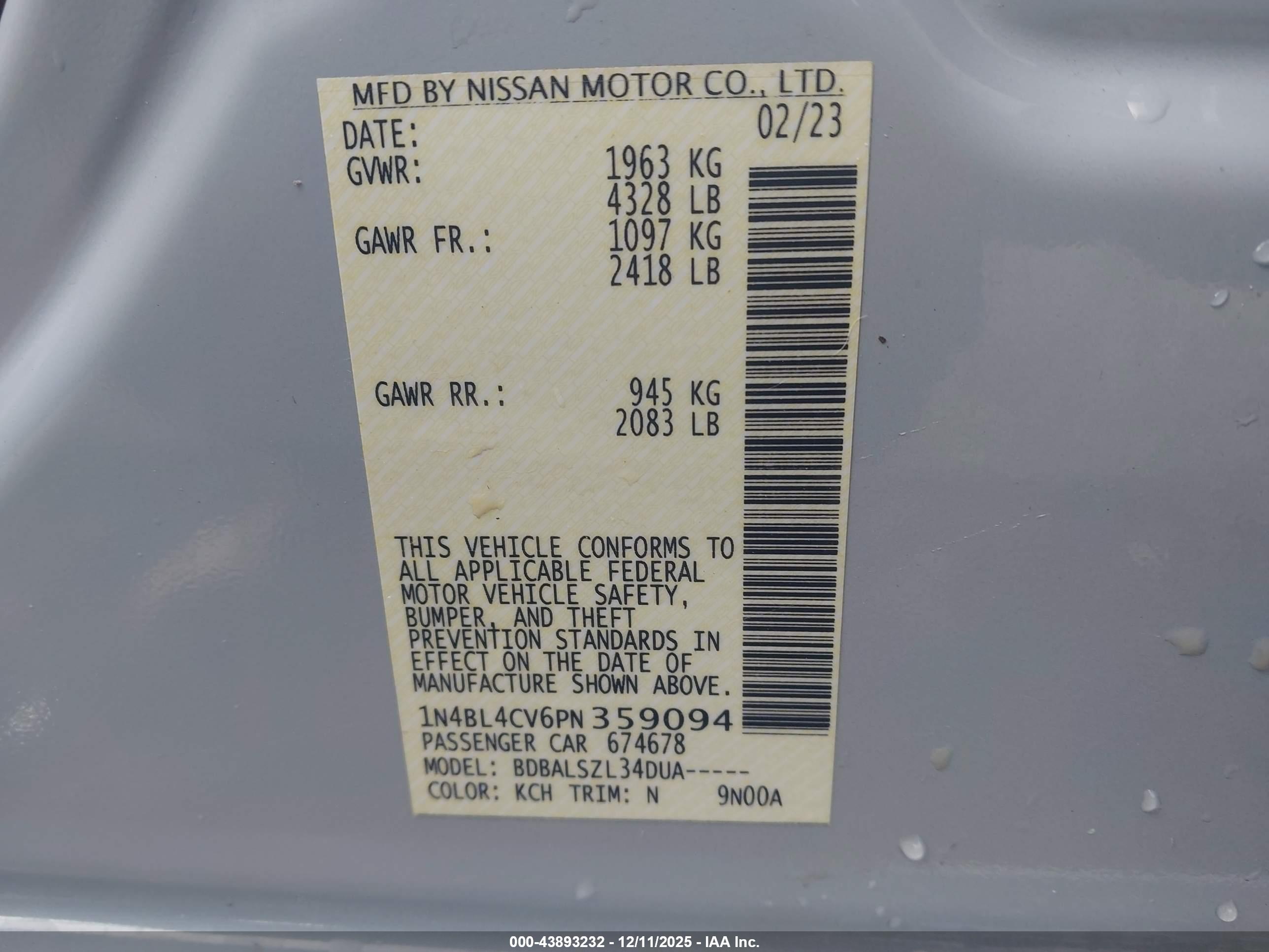 NISSAN ALTIMA image 9