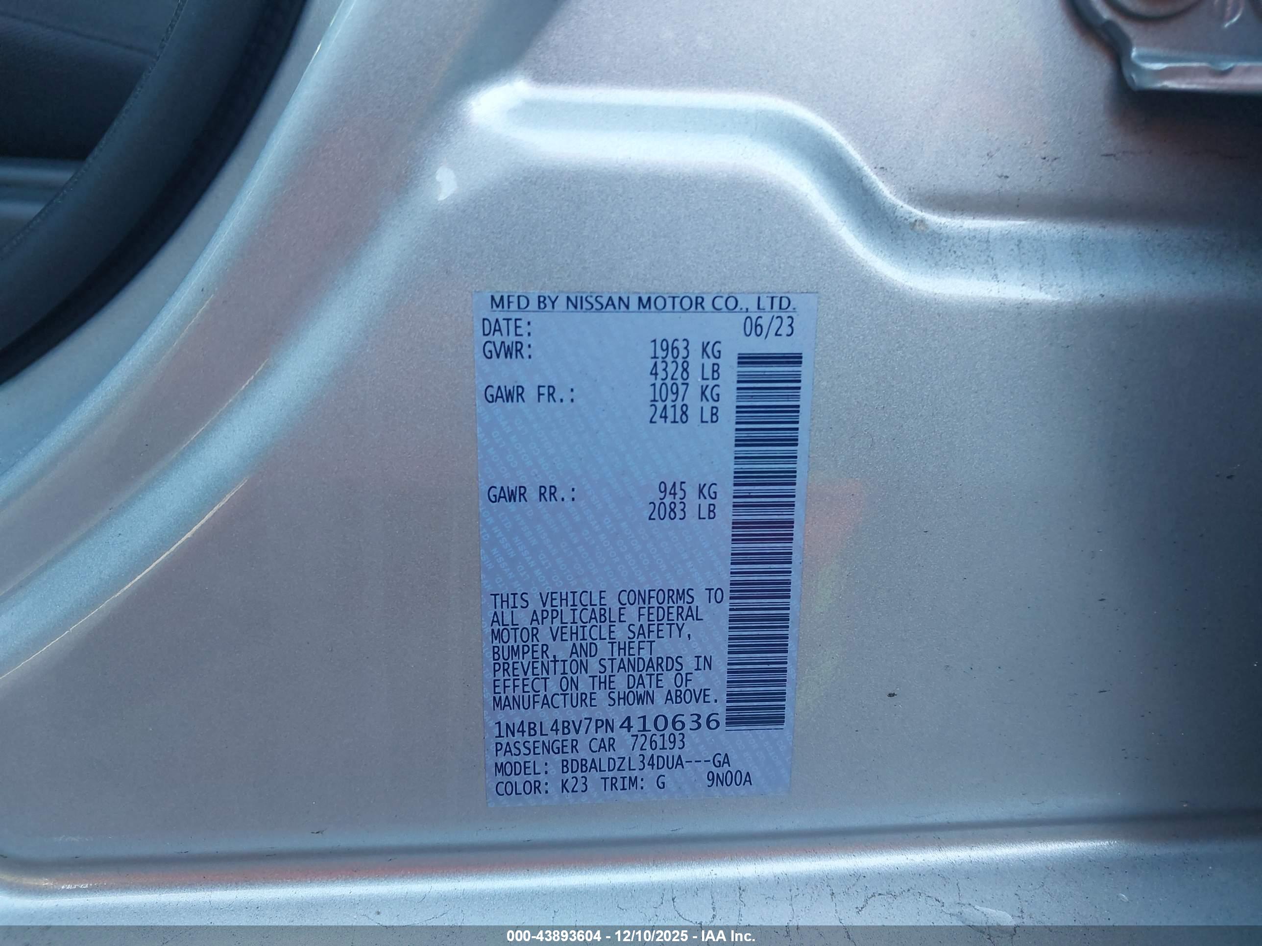 NISSAN ALTIMA image 9