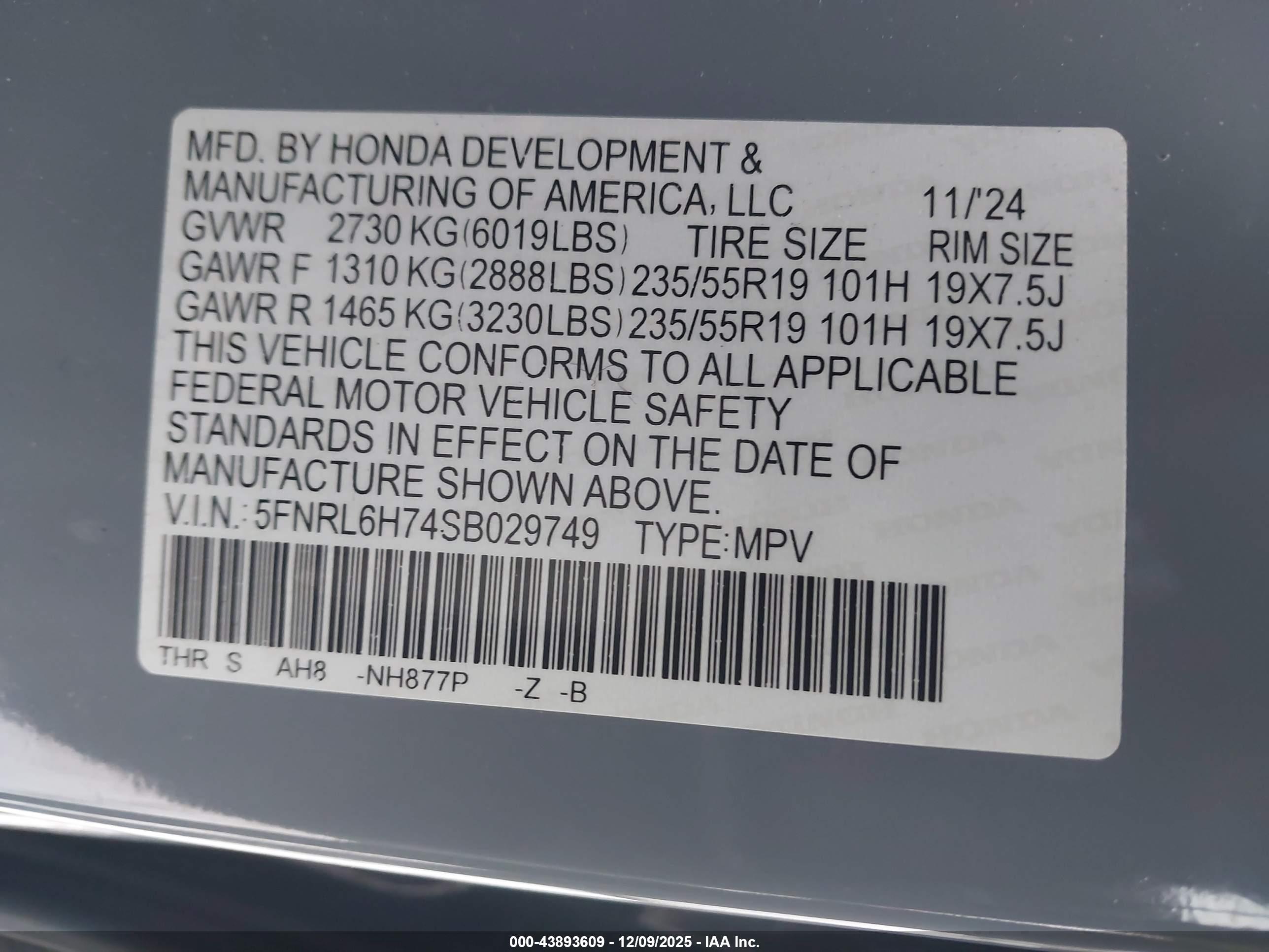 HONDA ODYSSEY image 9