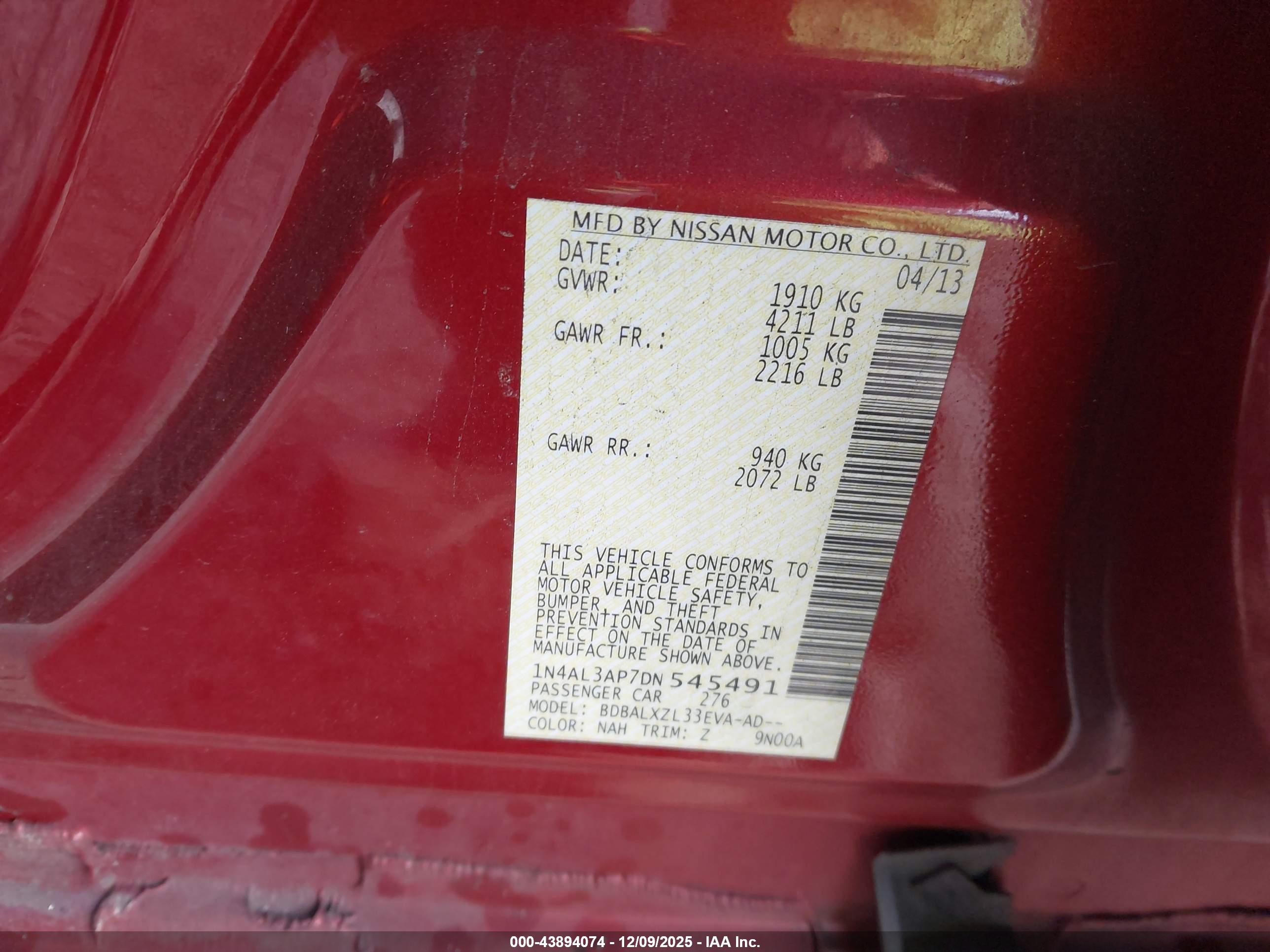 NISSAN ALTIMA image 9