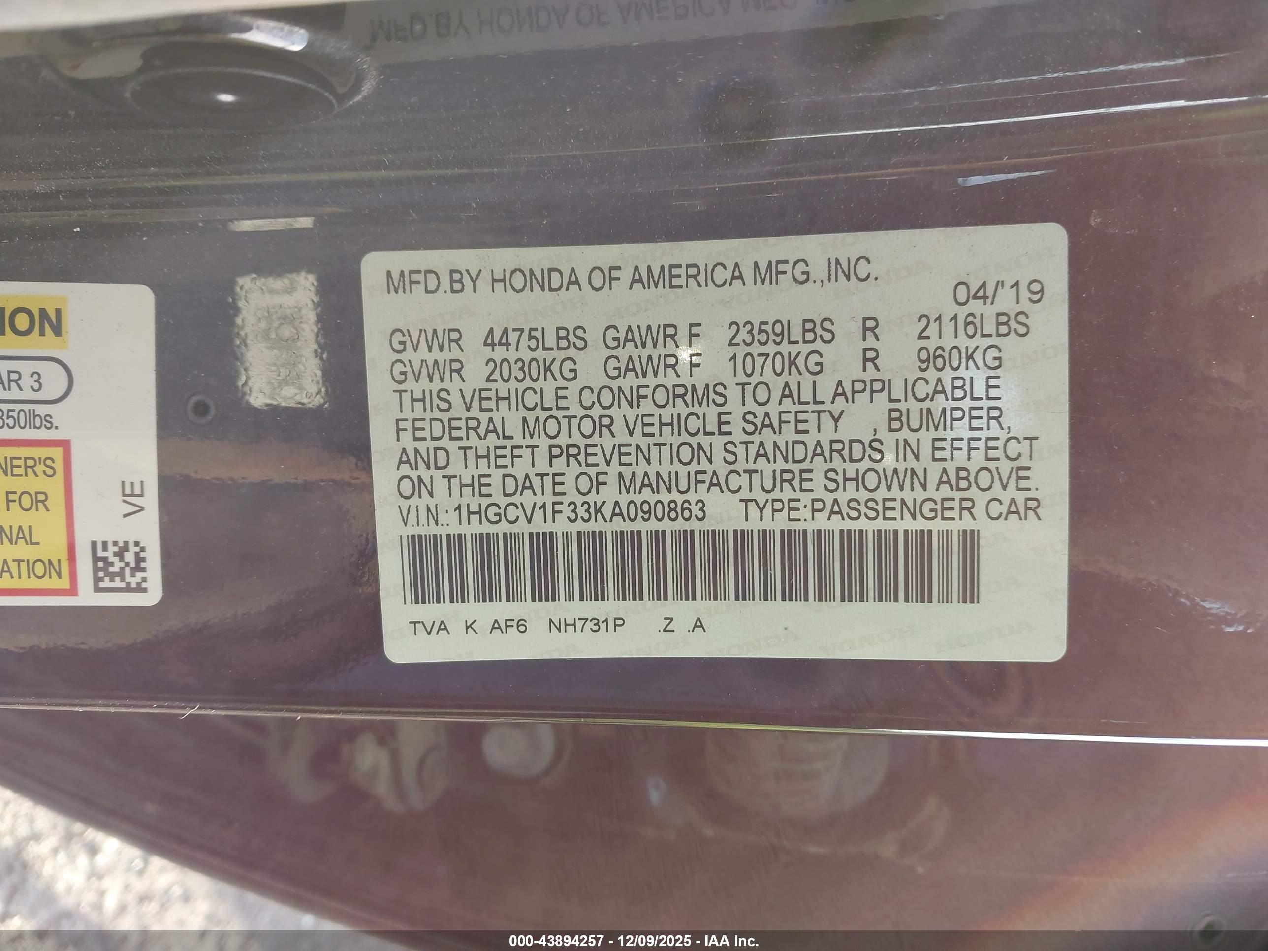 HONDA ACCORD image 9