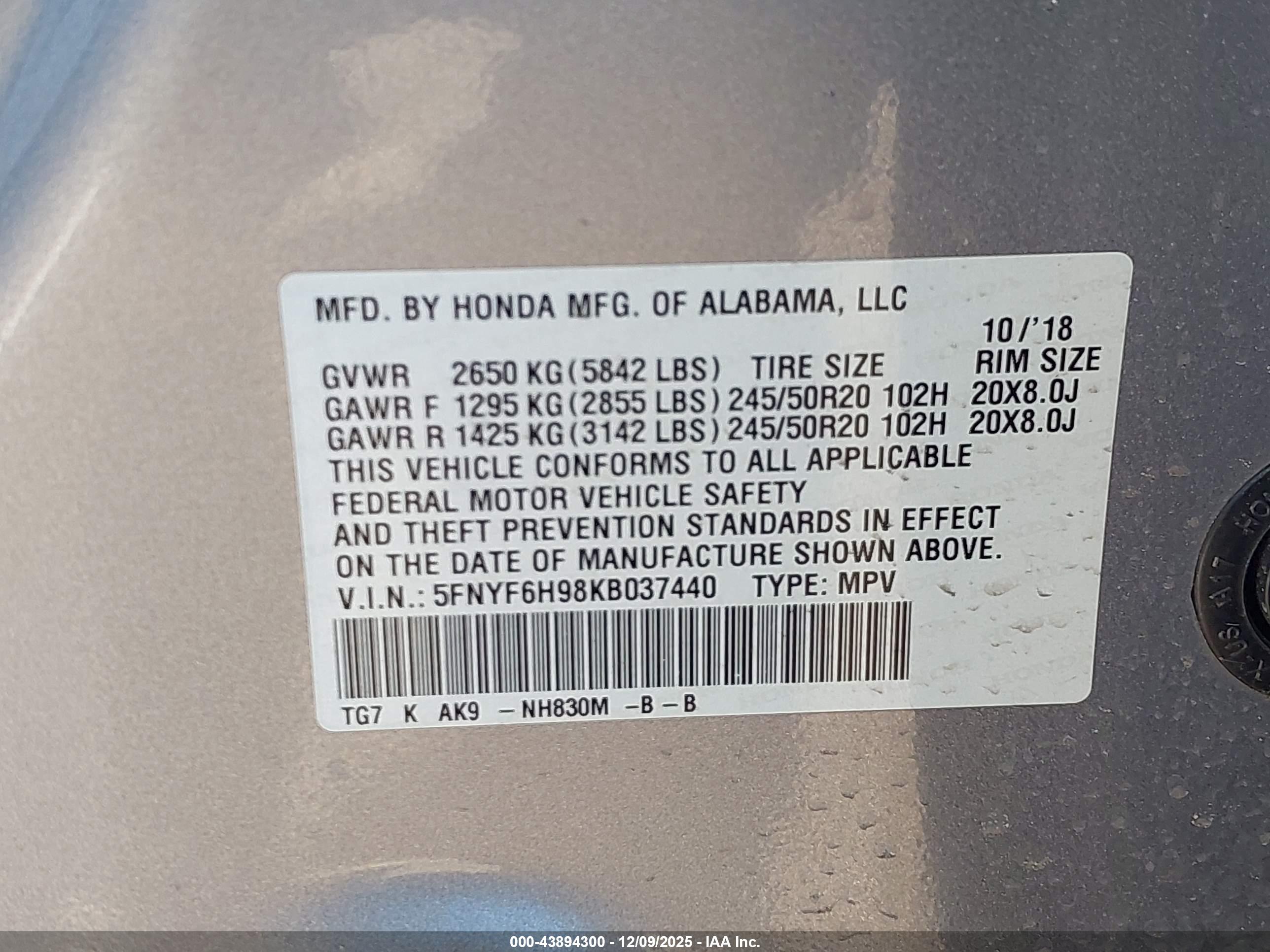 HONDA PILOT image 9