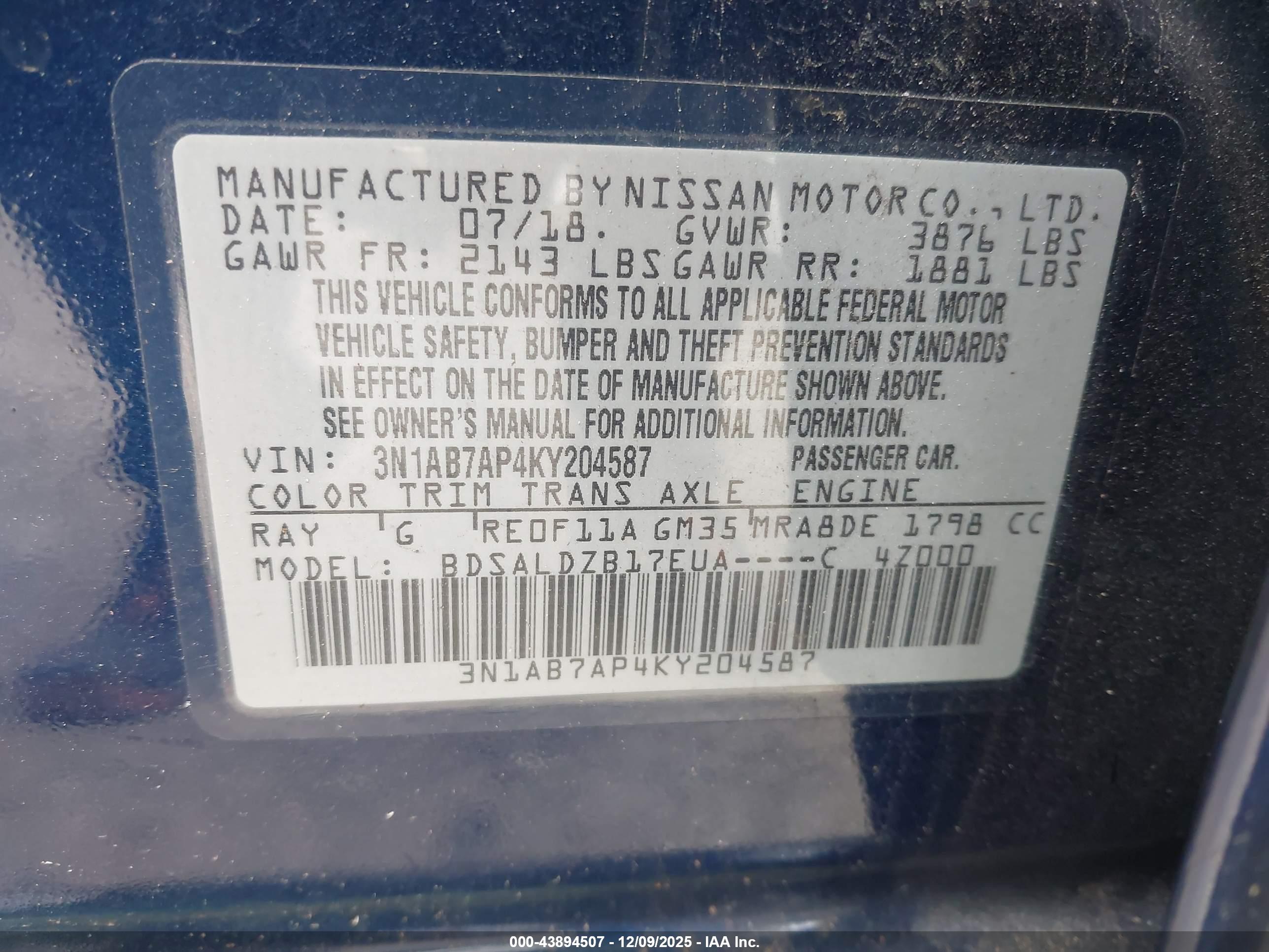 NISSAN SENTRA image 9