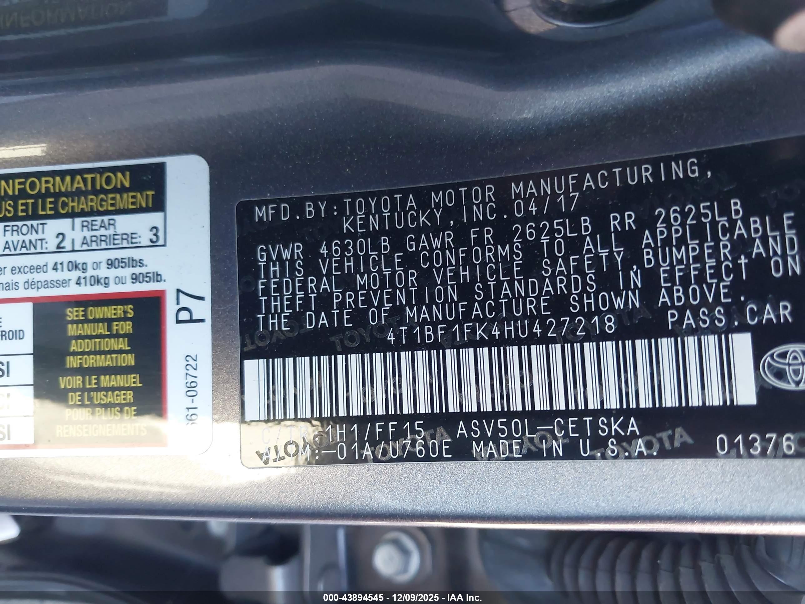 TOYOTA CAMRY image 9