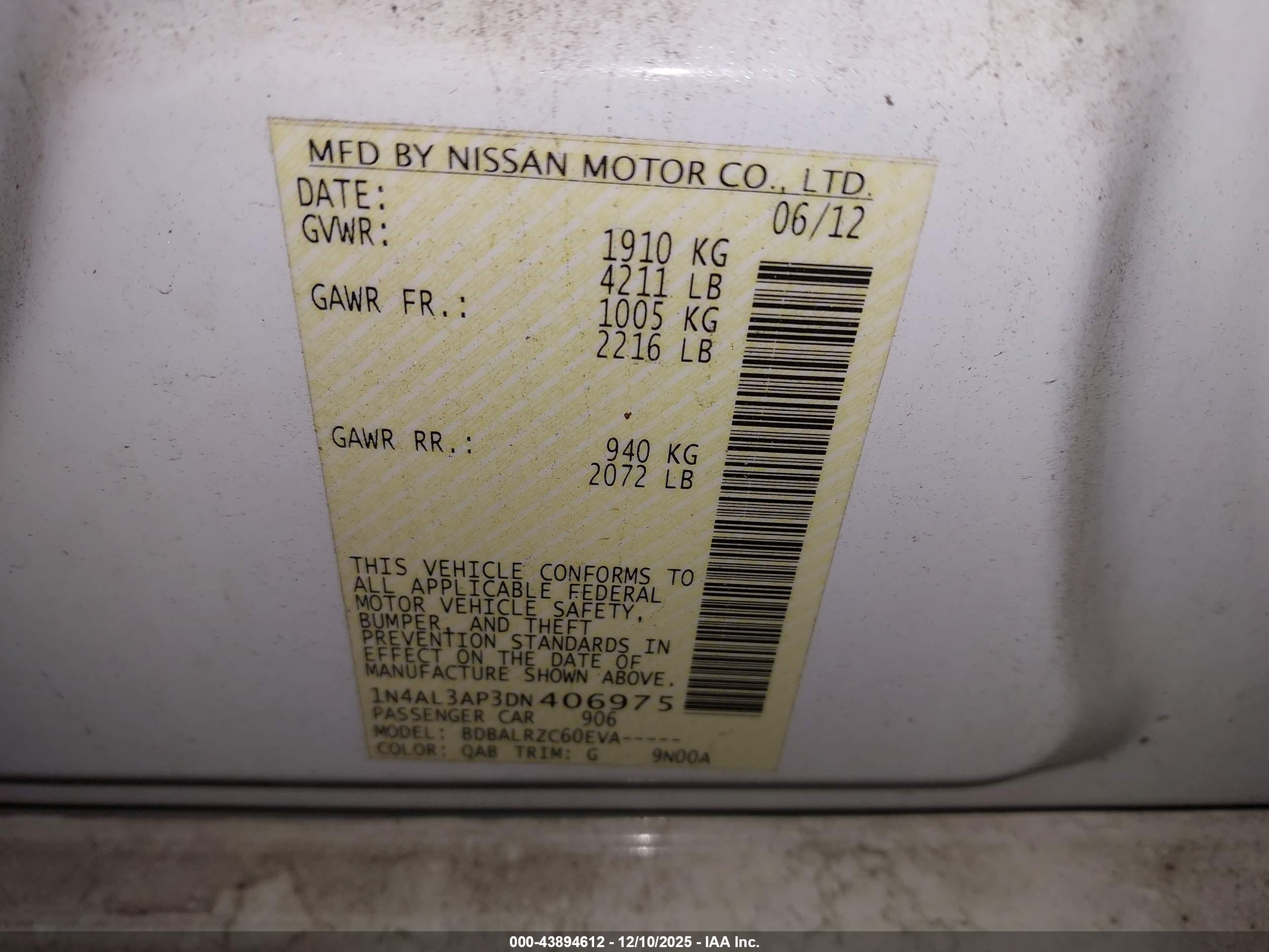 NISSAN ALTIMA image 9