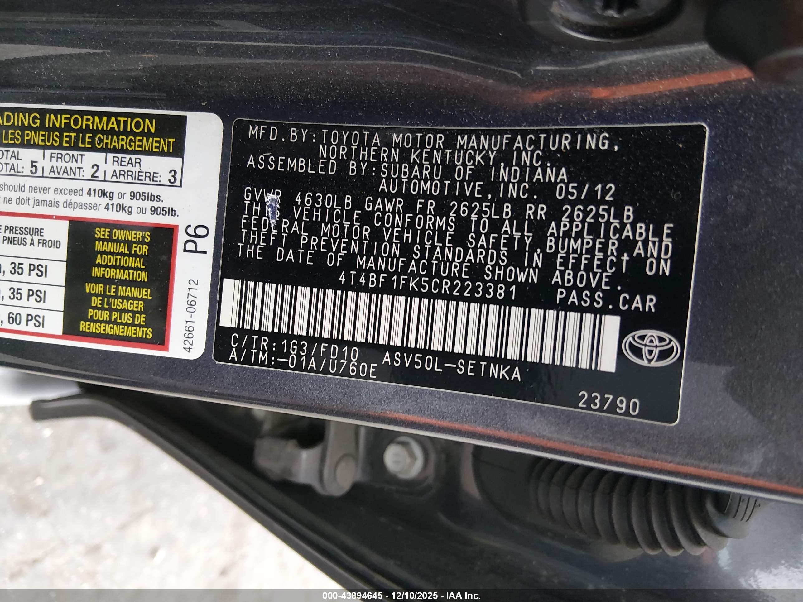 TOYOTA CAMRY image 9