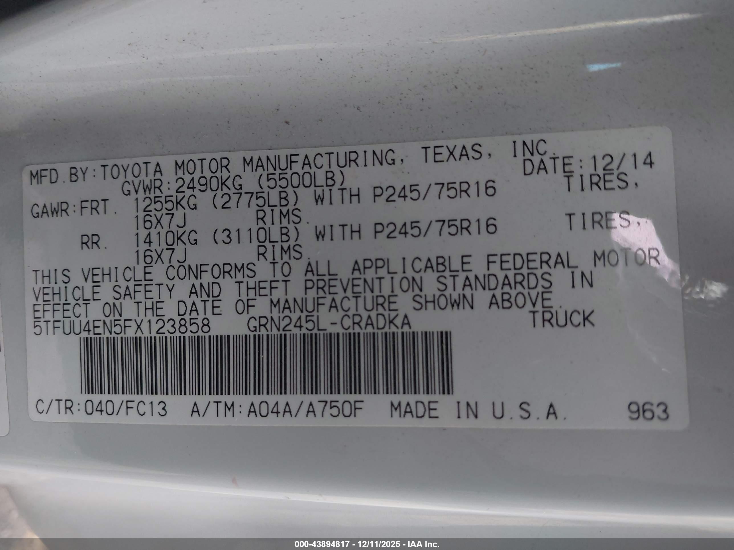 TOYOTA TACOMA image 9